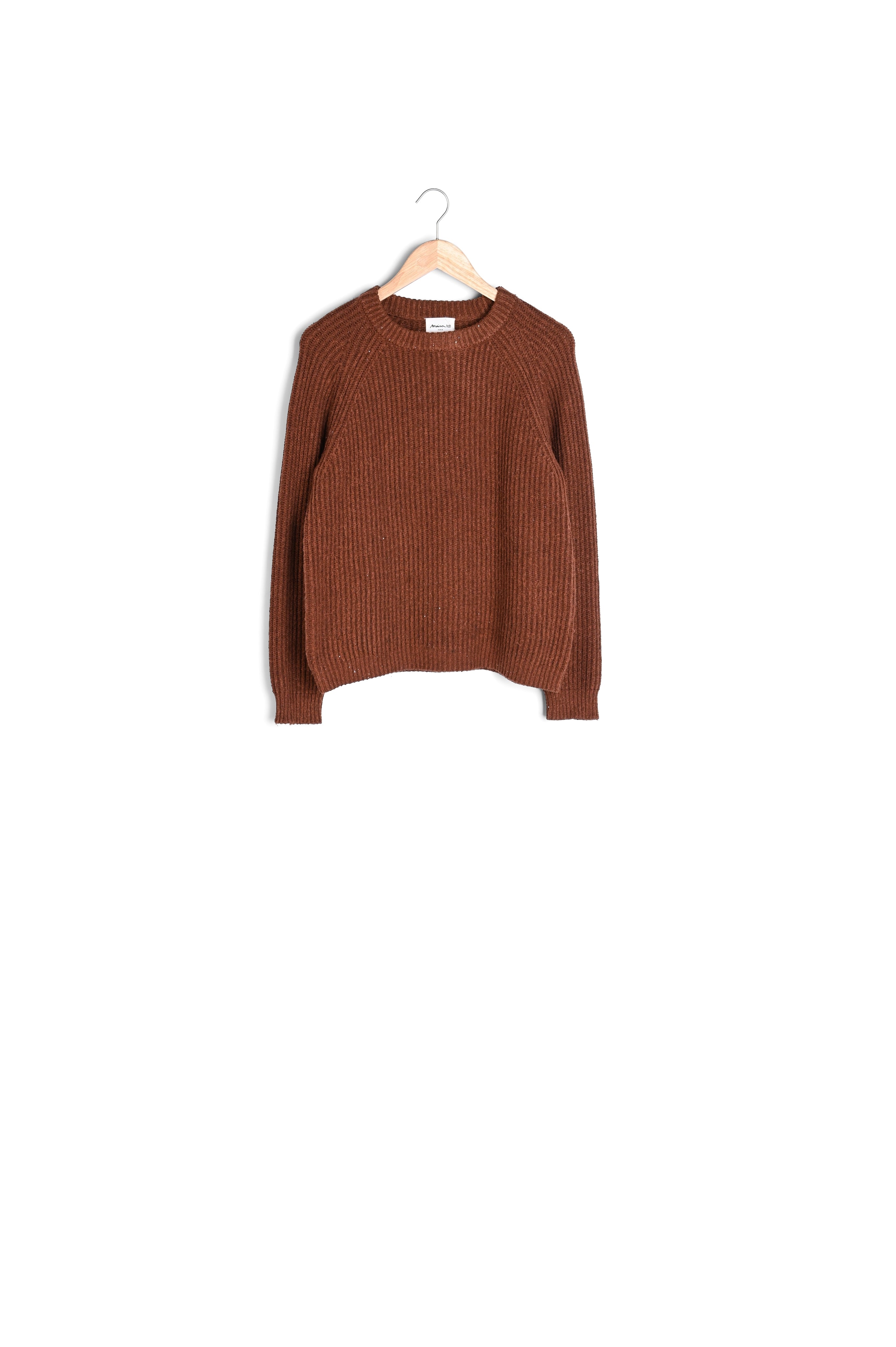 Pull court en maille marron Barbara Faume - seconde main