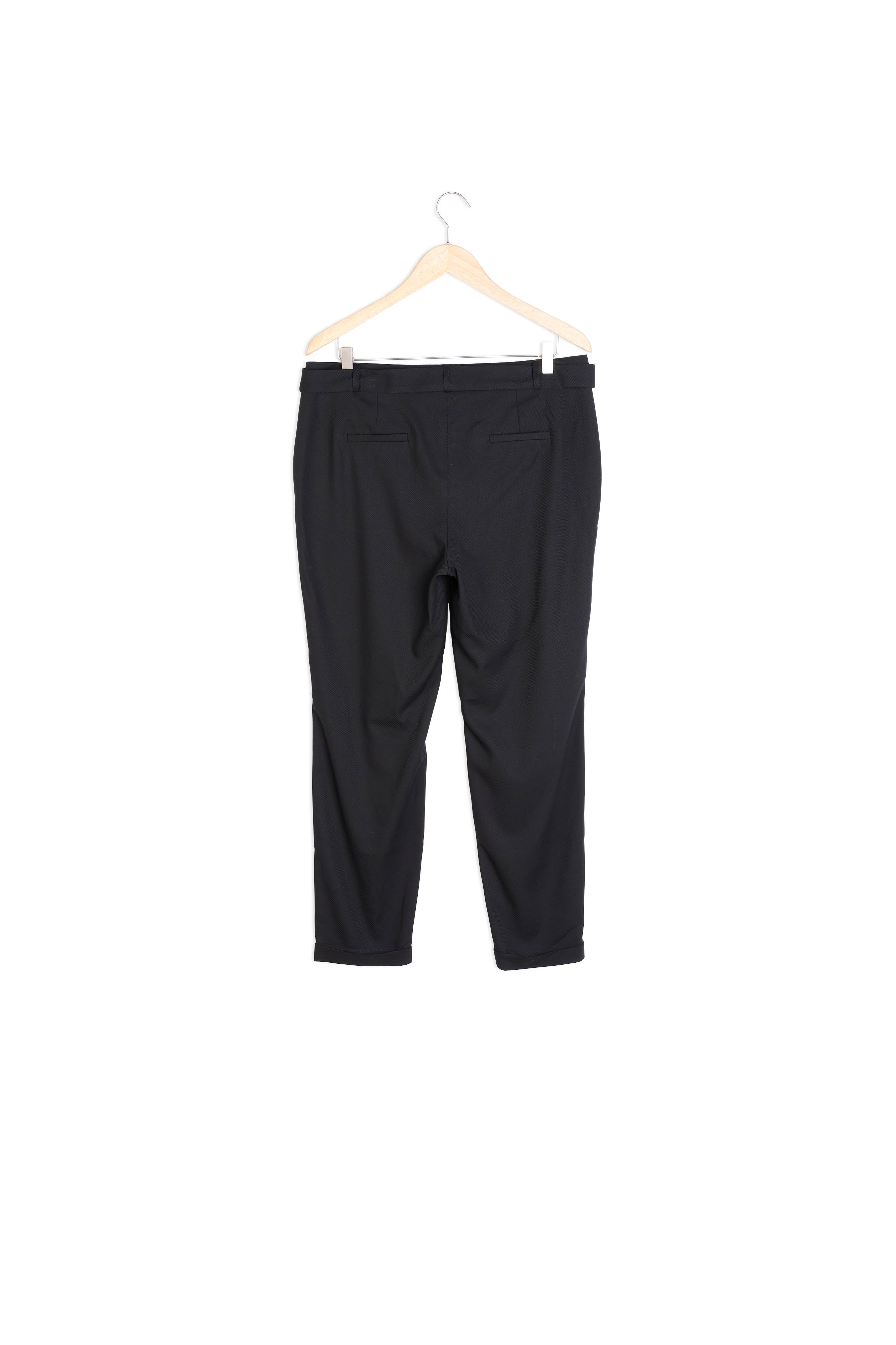 Pantalon cigarette taille haute noir Feodore Faume - seconde main