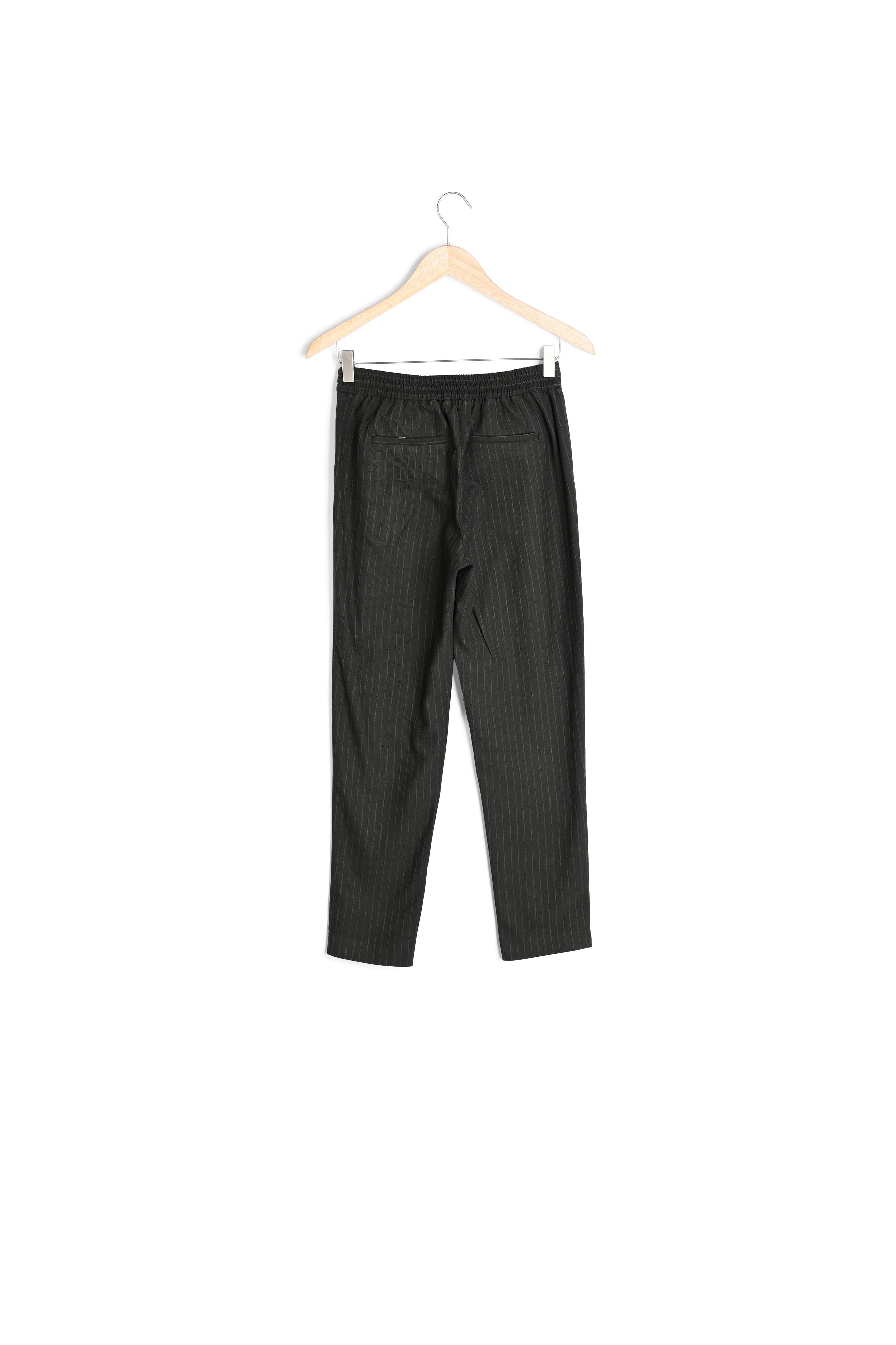 Pantalon carotte fluide rayé kaki Flynn Faume - seconde main