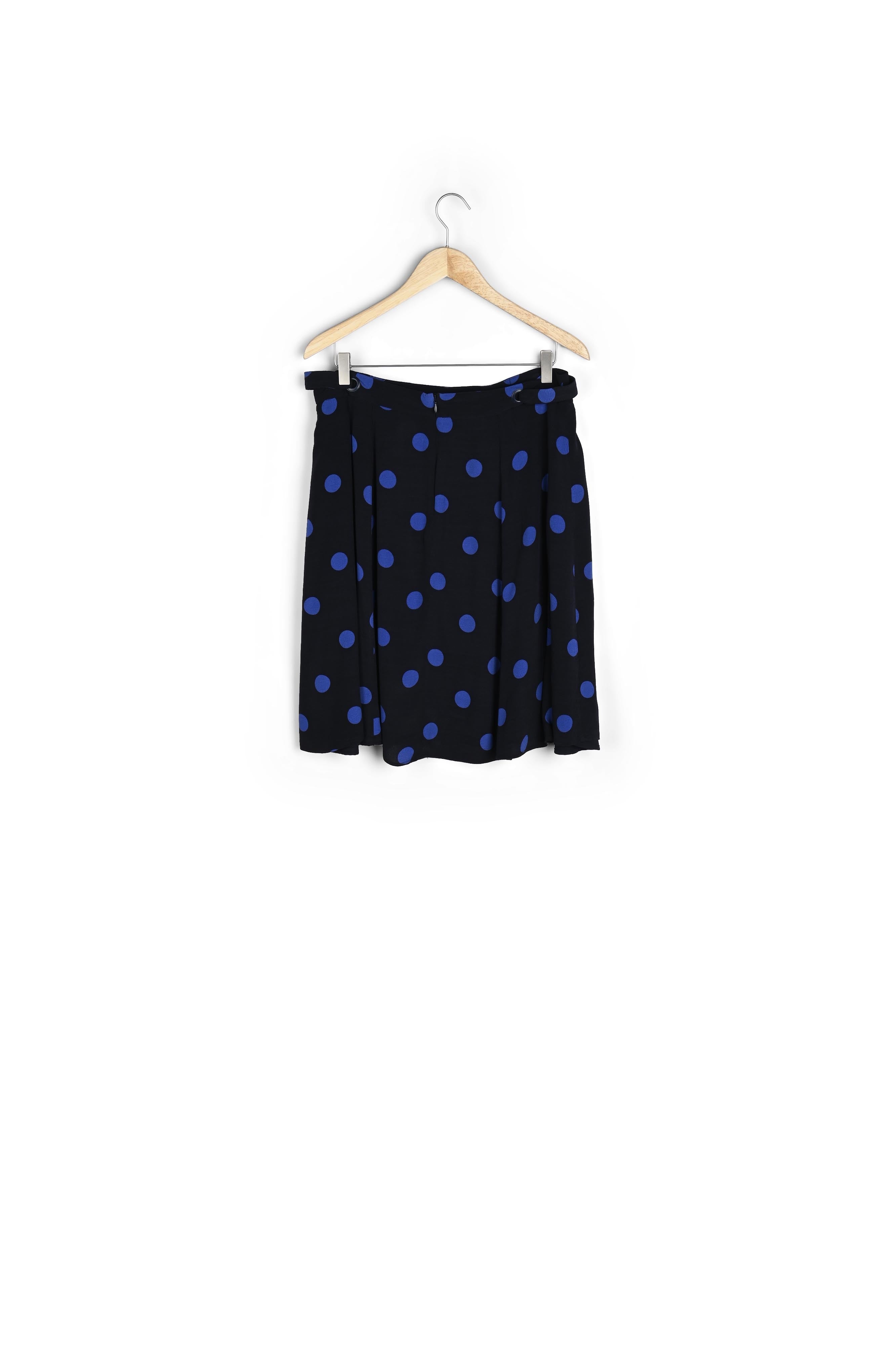 Jupe marine à pois ceinturée Solene Faume - seconde main