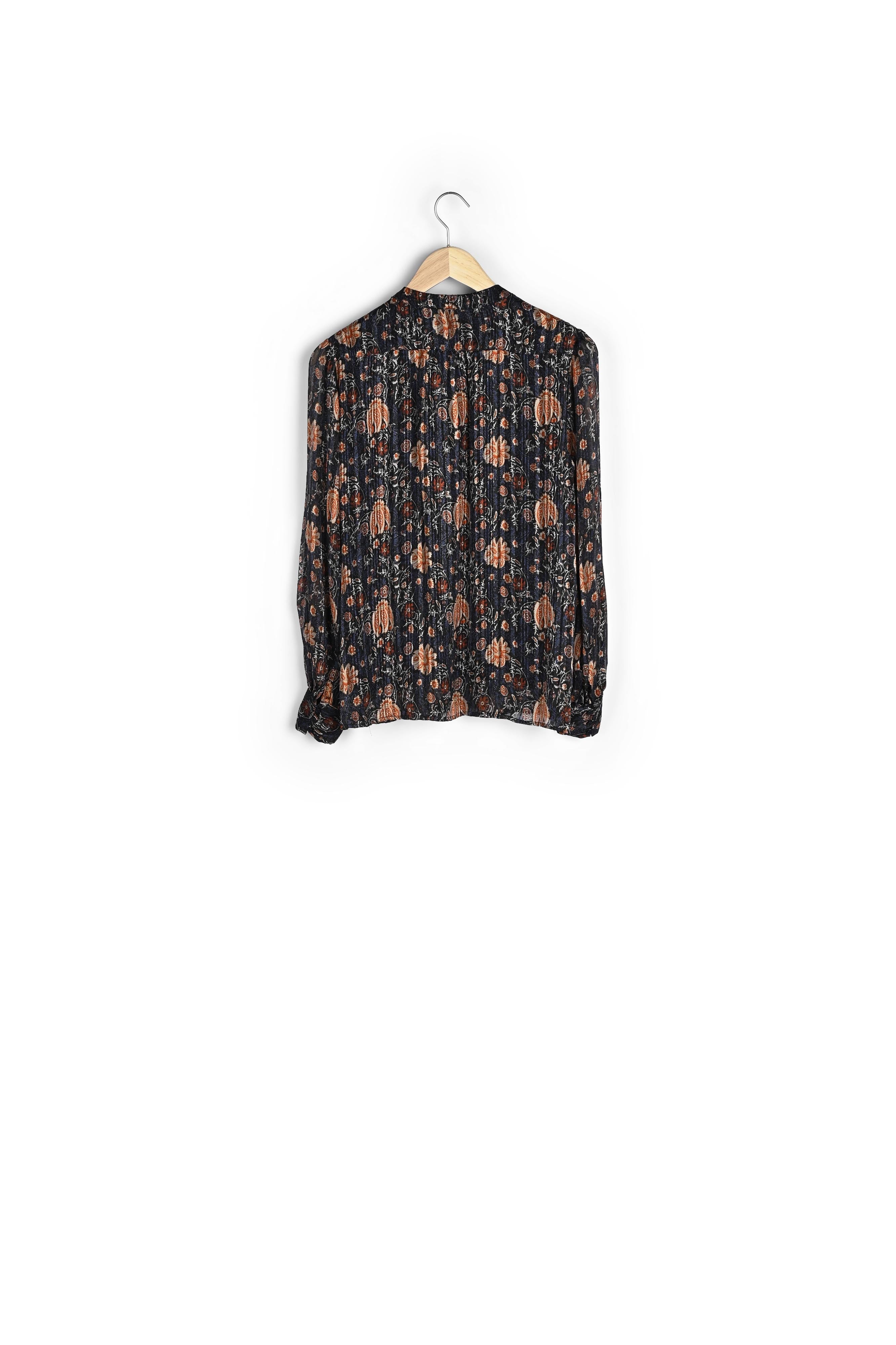 Blouse à imprimé fluide marine Luce Faume - seconde main