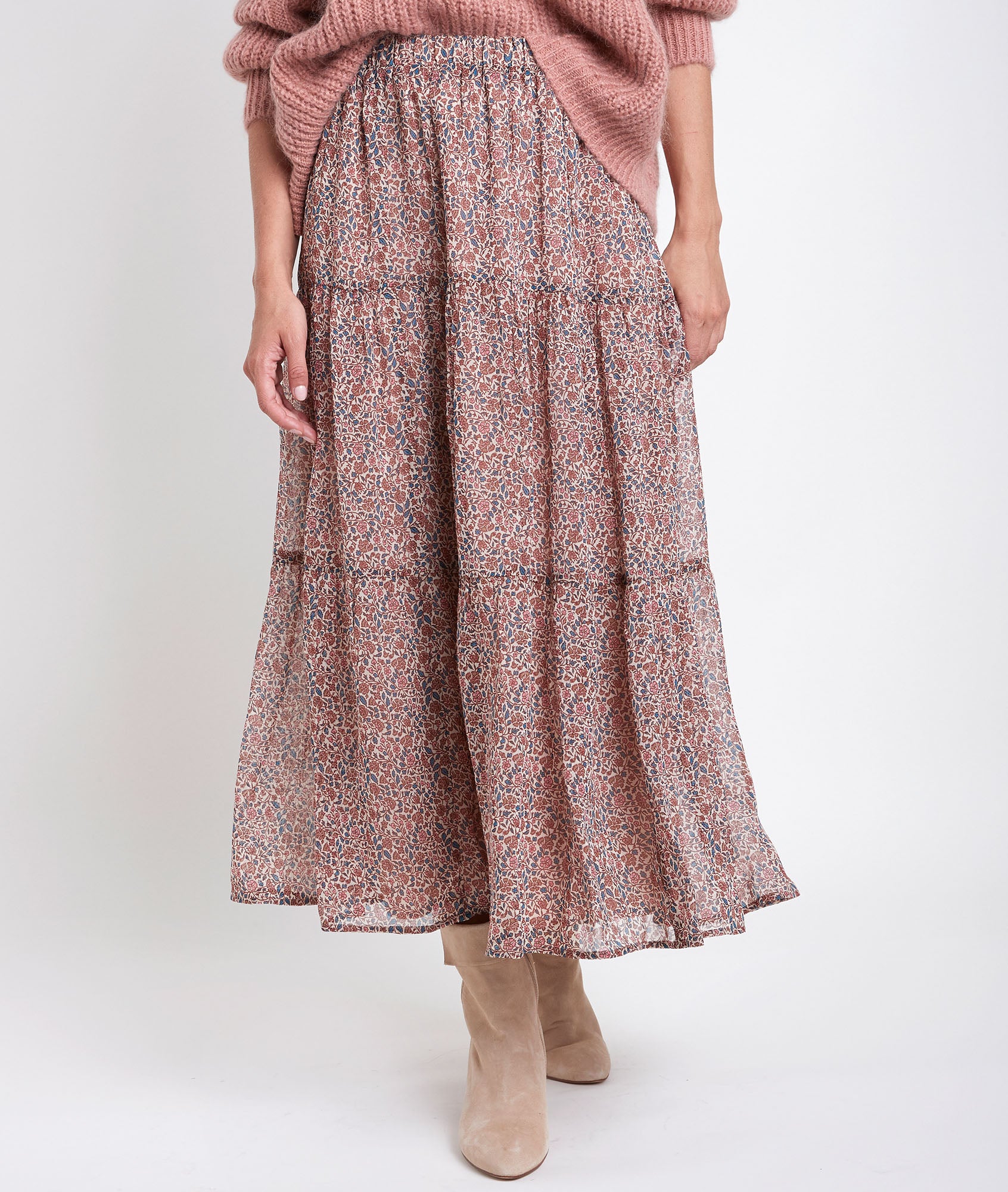 Jupe longue imprimée Giorgia Faume - seconde main