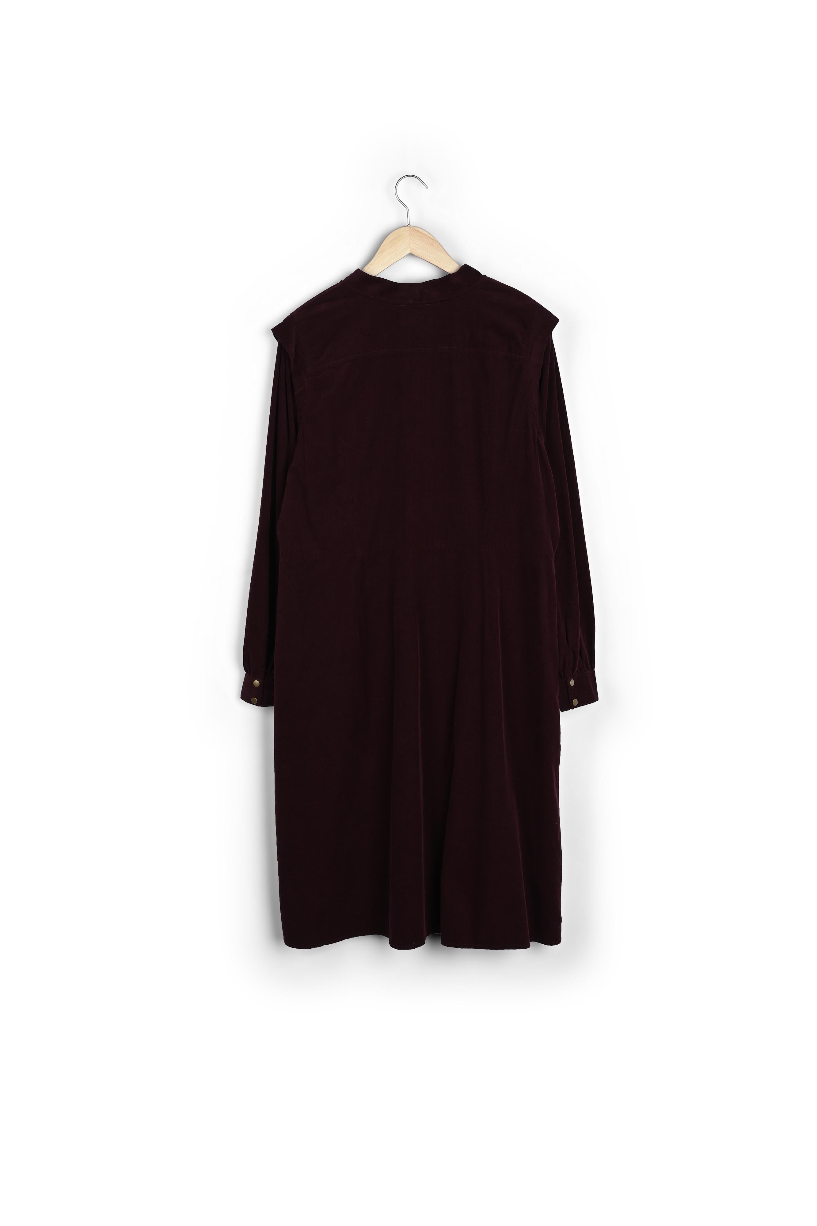Robe chemise en velours bordeaux Samira Faume - seconde main