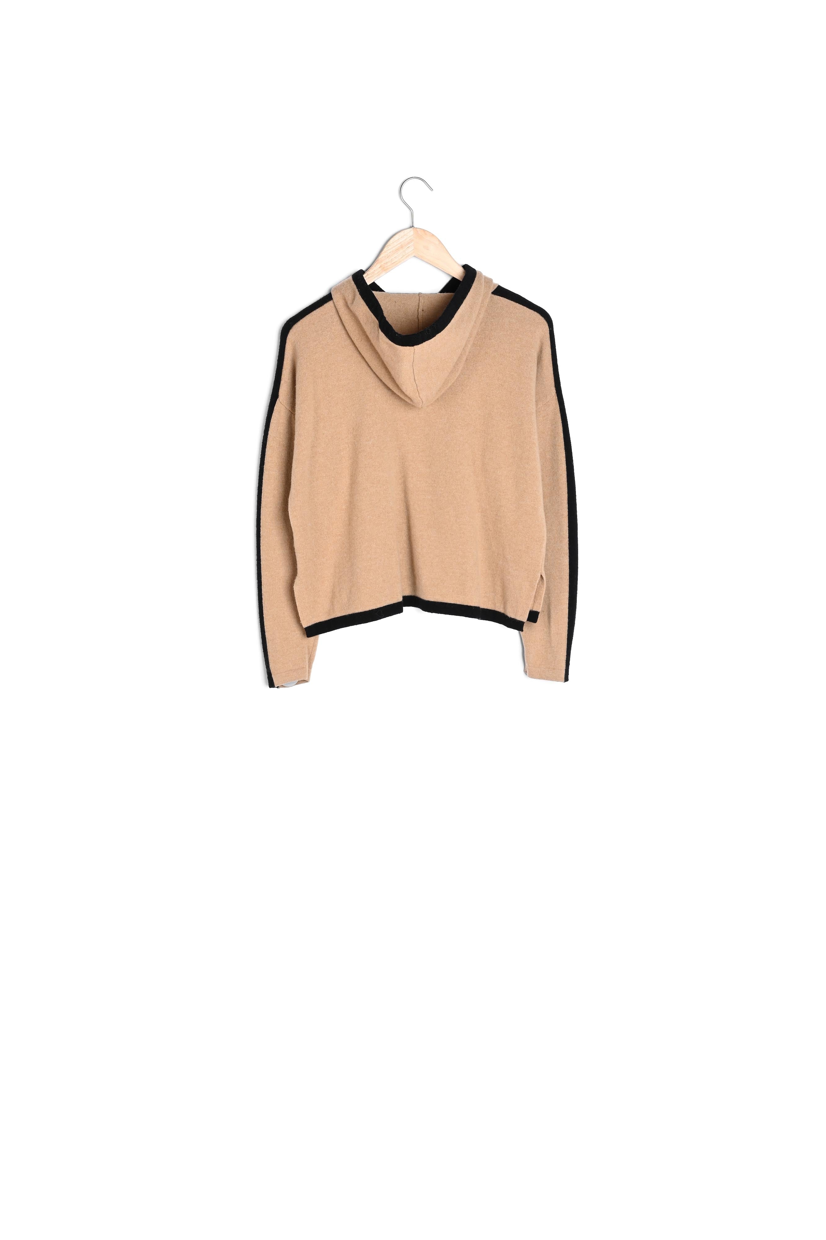 Sweat à capuche laine et cachemire havane Flashback Faume - seconde main