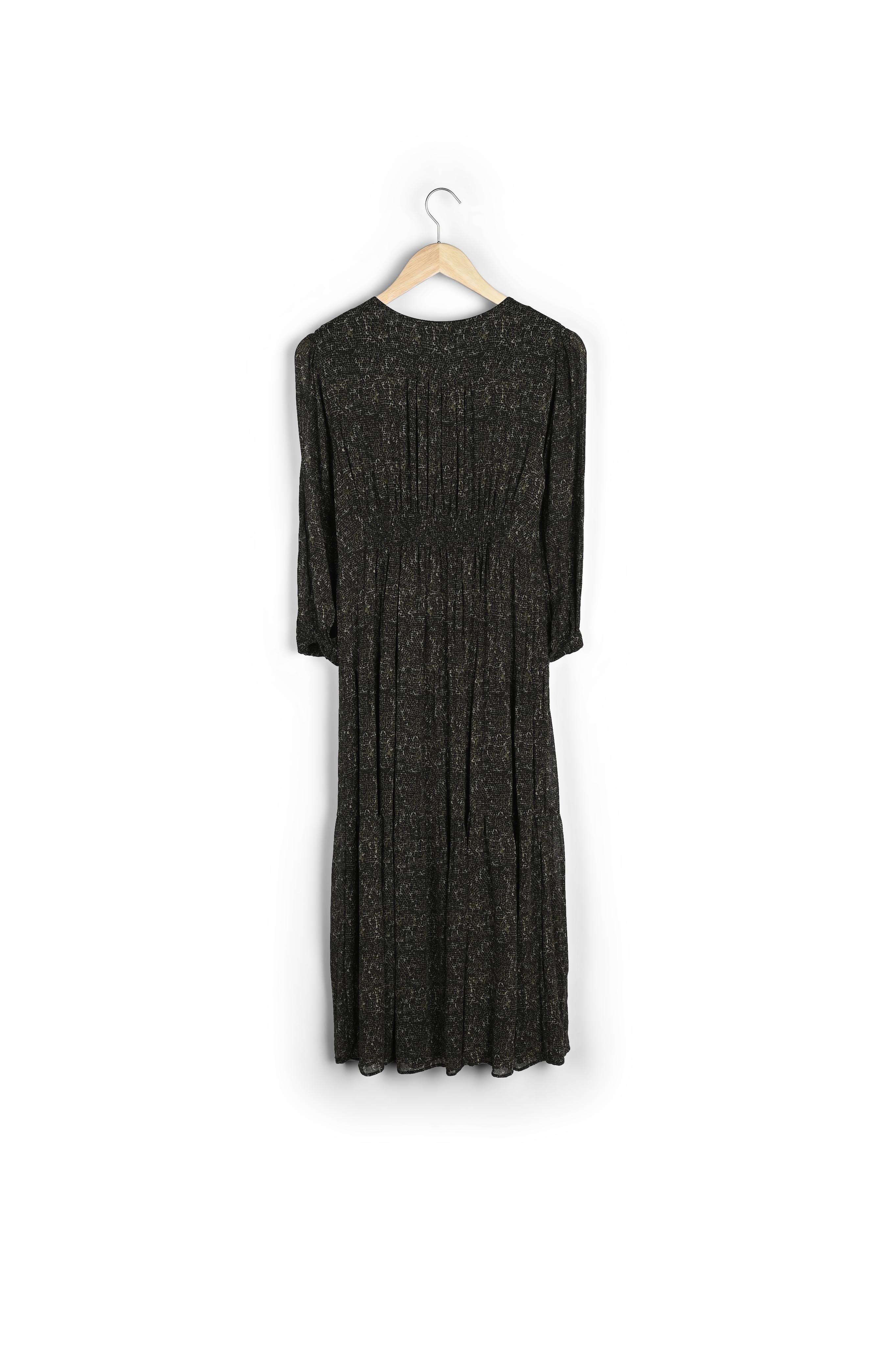 Robe longue imprimée kaki Souad Faume - seconde main