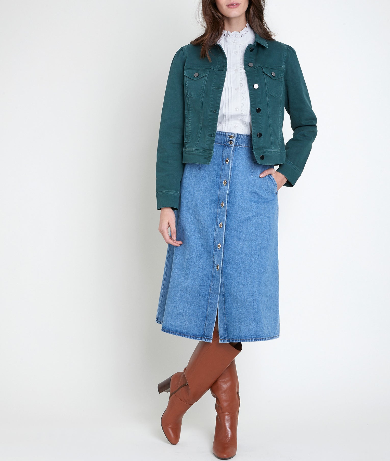 Veste en coton verte Prisca Faume - seconde main