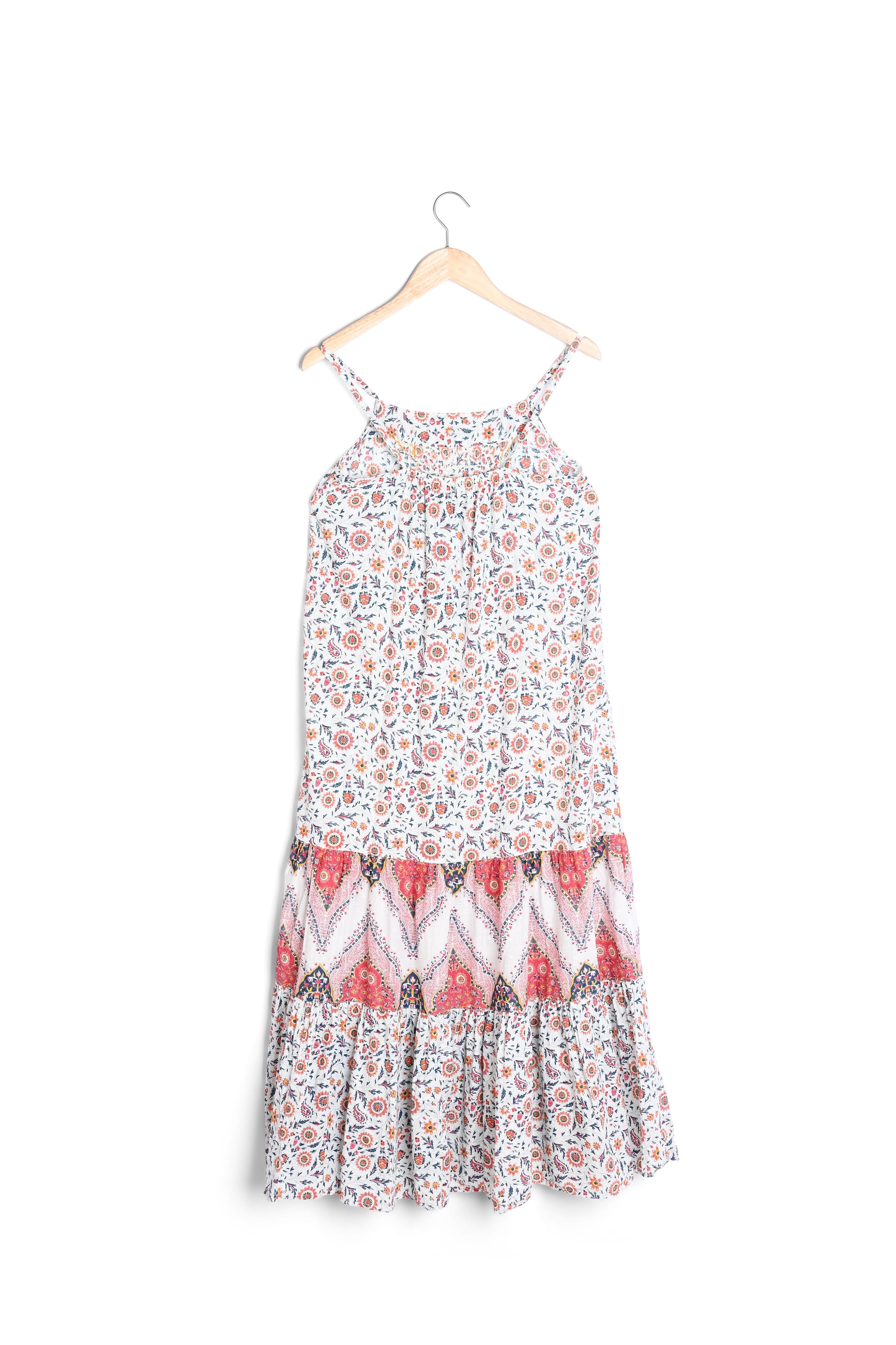 Robe longue à bretelle imprimé blanc Heloise Faume - seconde main