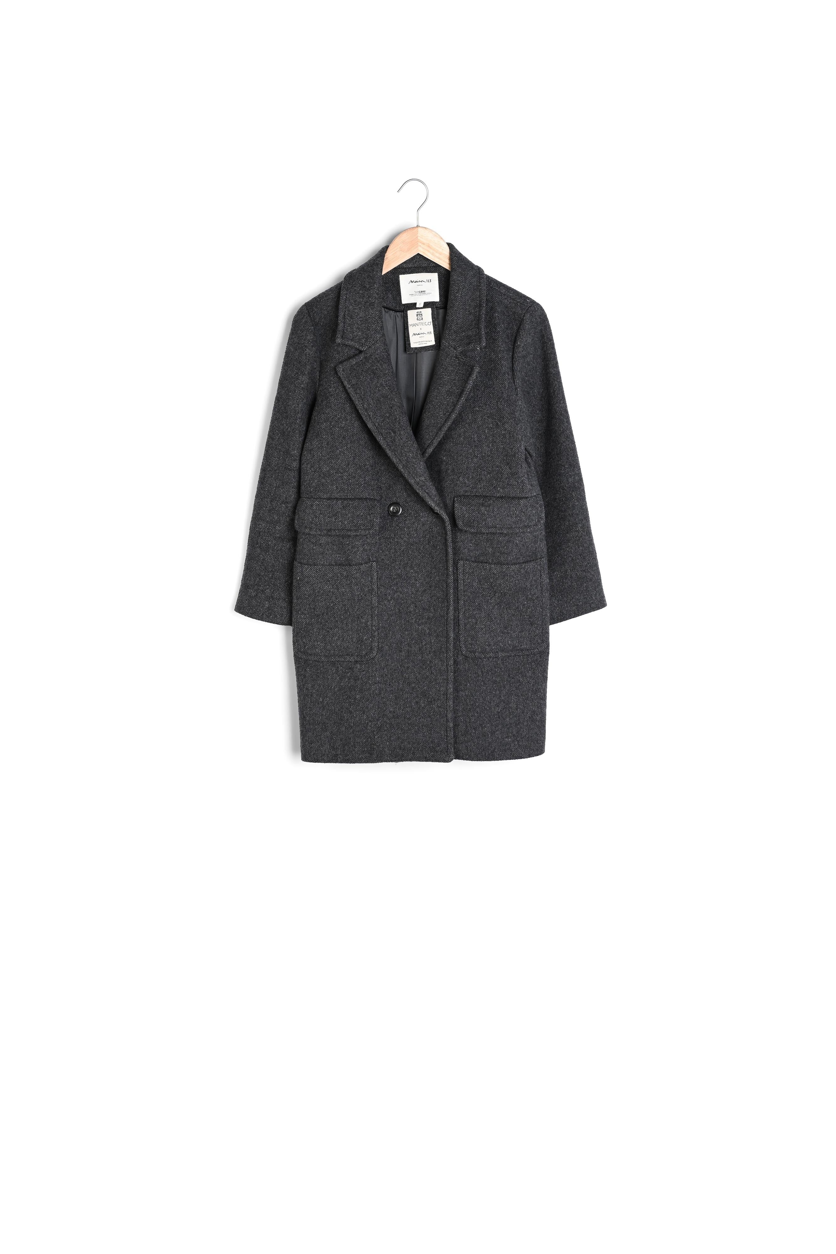 Manteau en fibres responsables gris Marcel Faume - seconde main