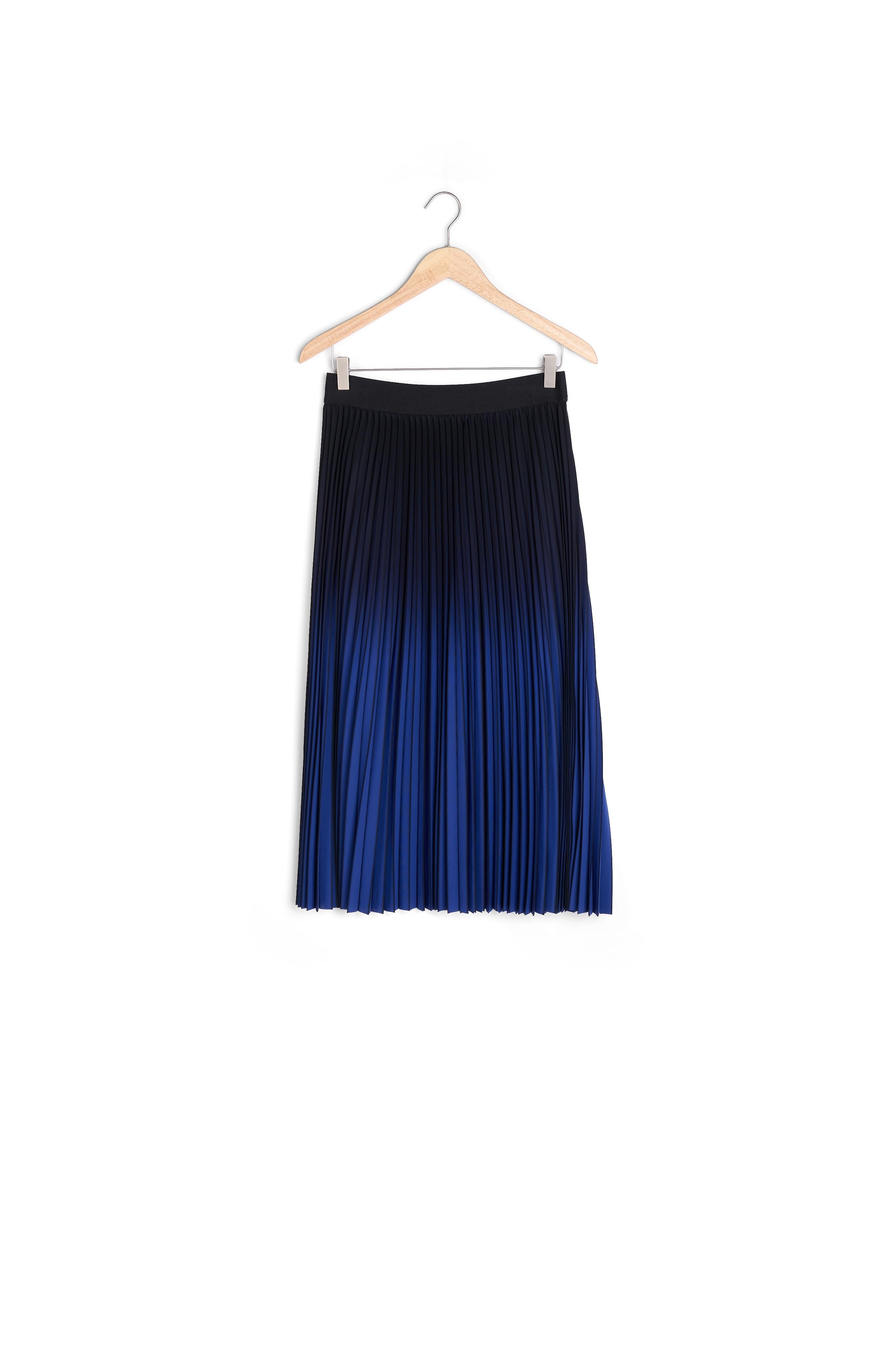 Jupe mi-longue plissée tie and dye marine Fatel Faume - seconde main