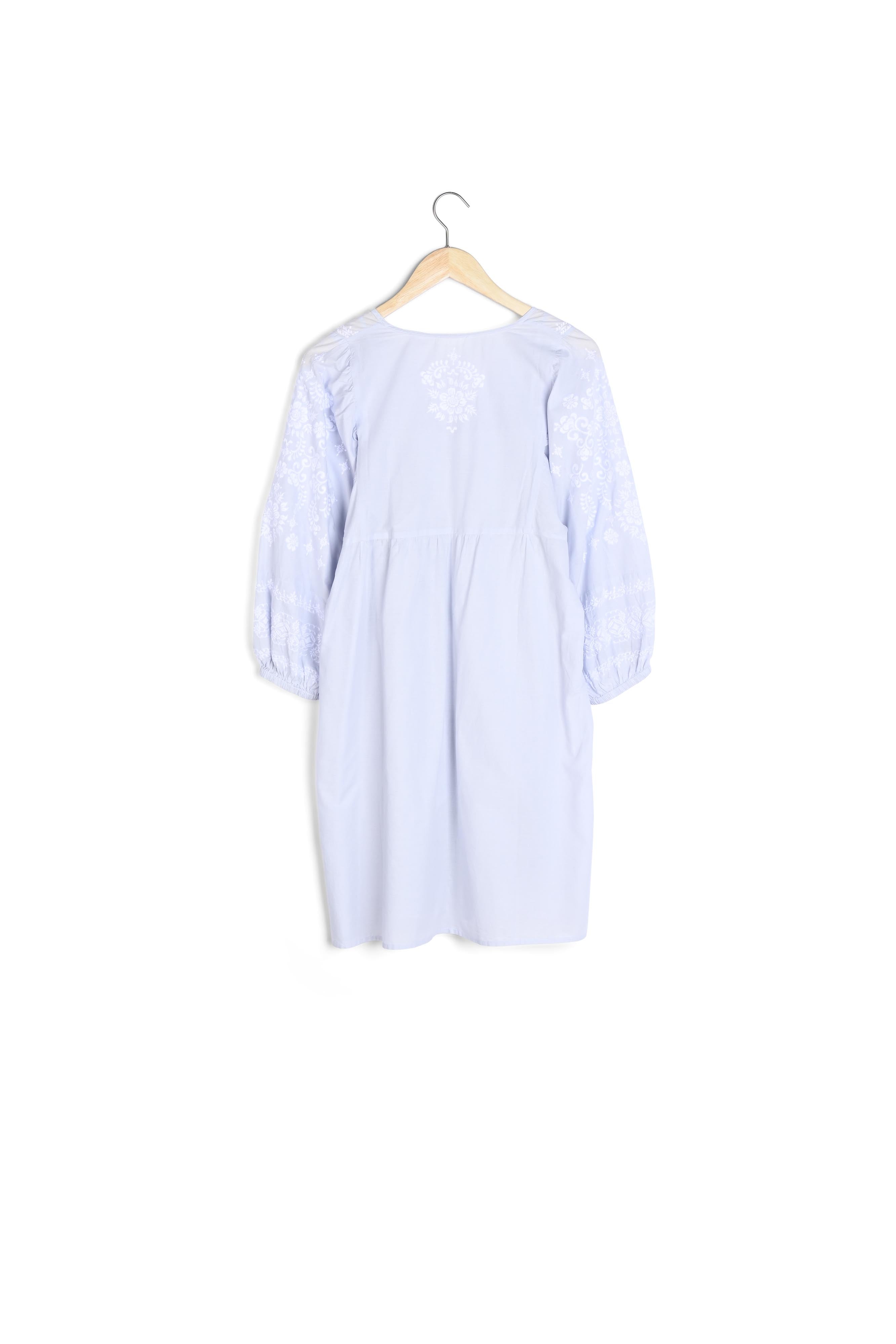 Robe courte brodée bleu pâle Samantha Faume - seconde main