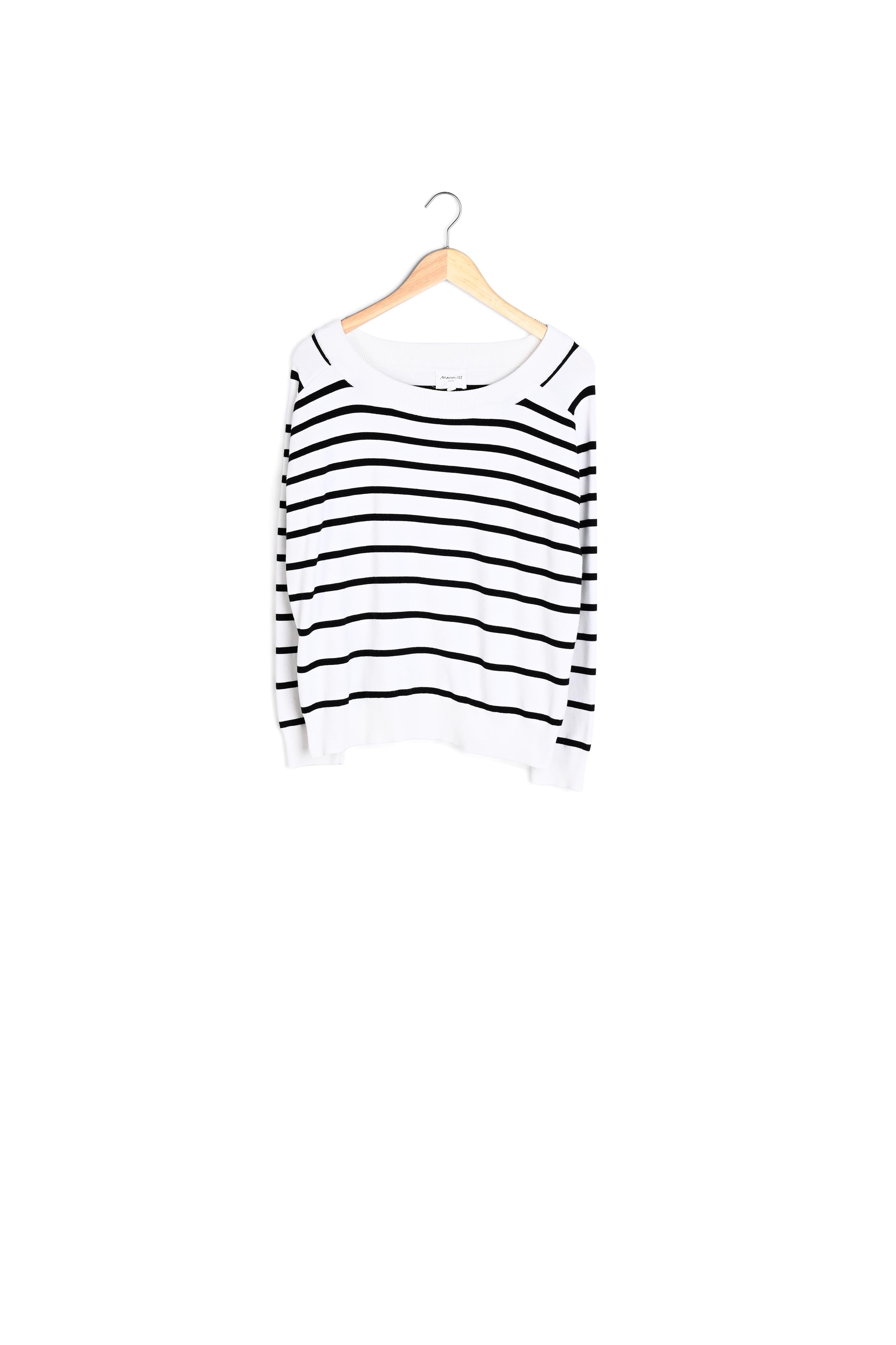 Pull marinière en viscose EcoVero blanche Paolino Faume - seconde main