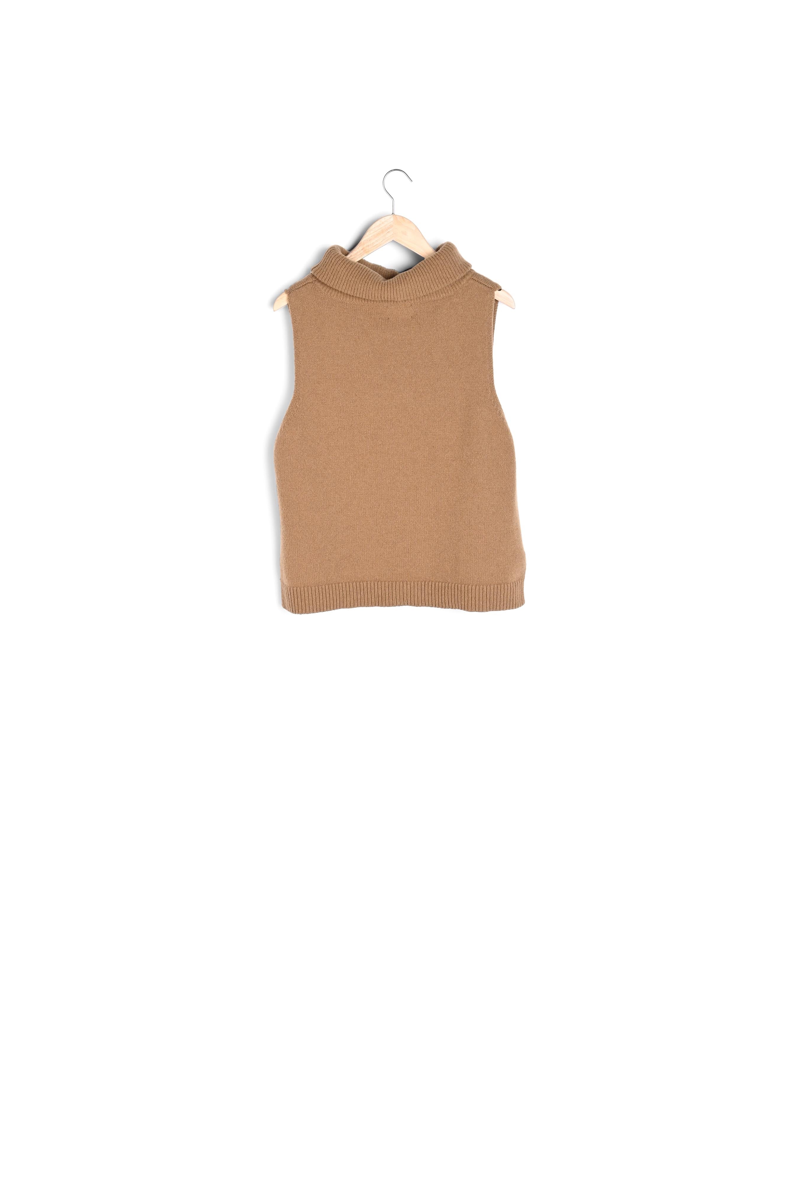 Pull sans manches en laine responsable bronze Barclay Faume - seconde main