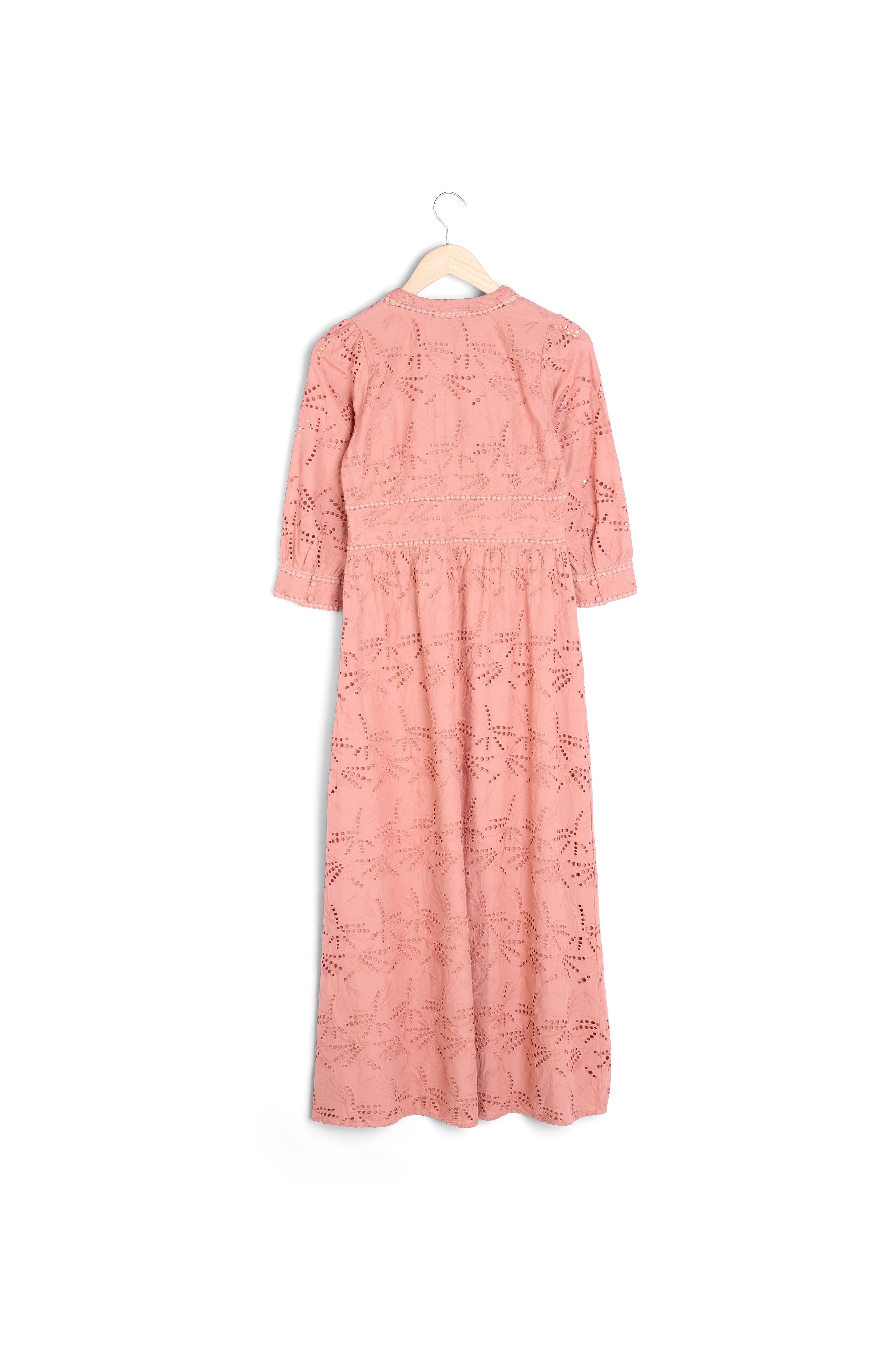 Robe longue en coton biologique brodée Catalia Faume - seconde main