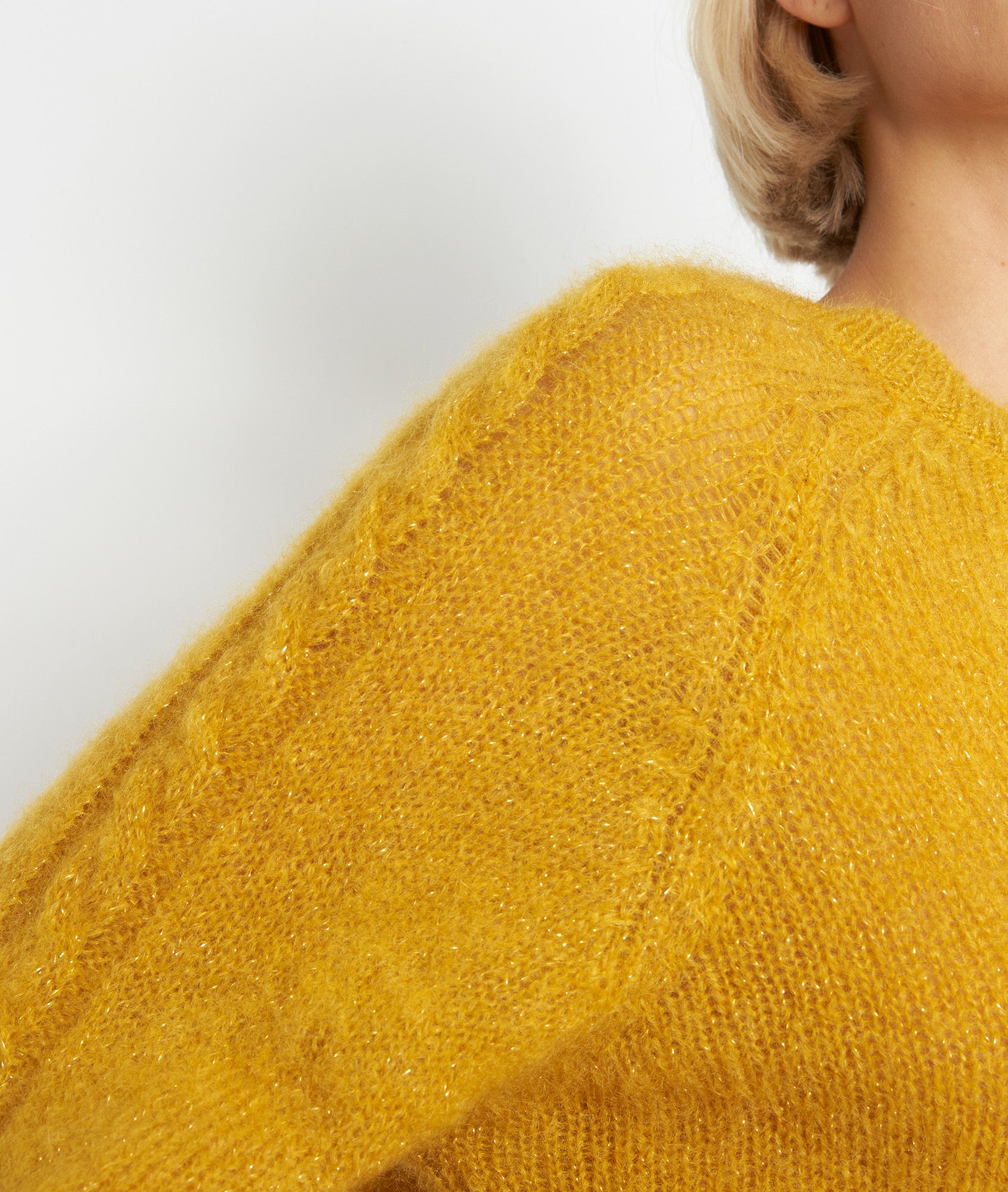 Pull oversize en mohair moutarde Tasha Faume - seconde main