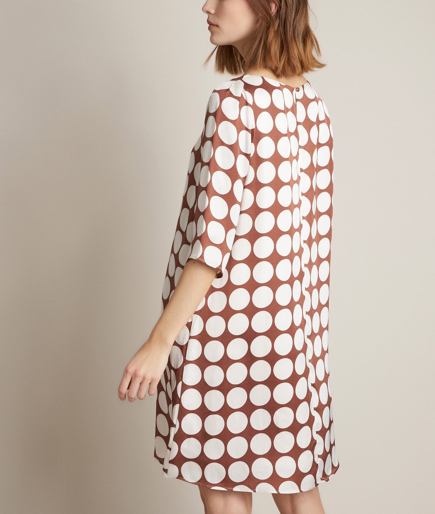 Robe à pois caramel Rosie Faume - seconde main