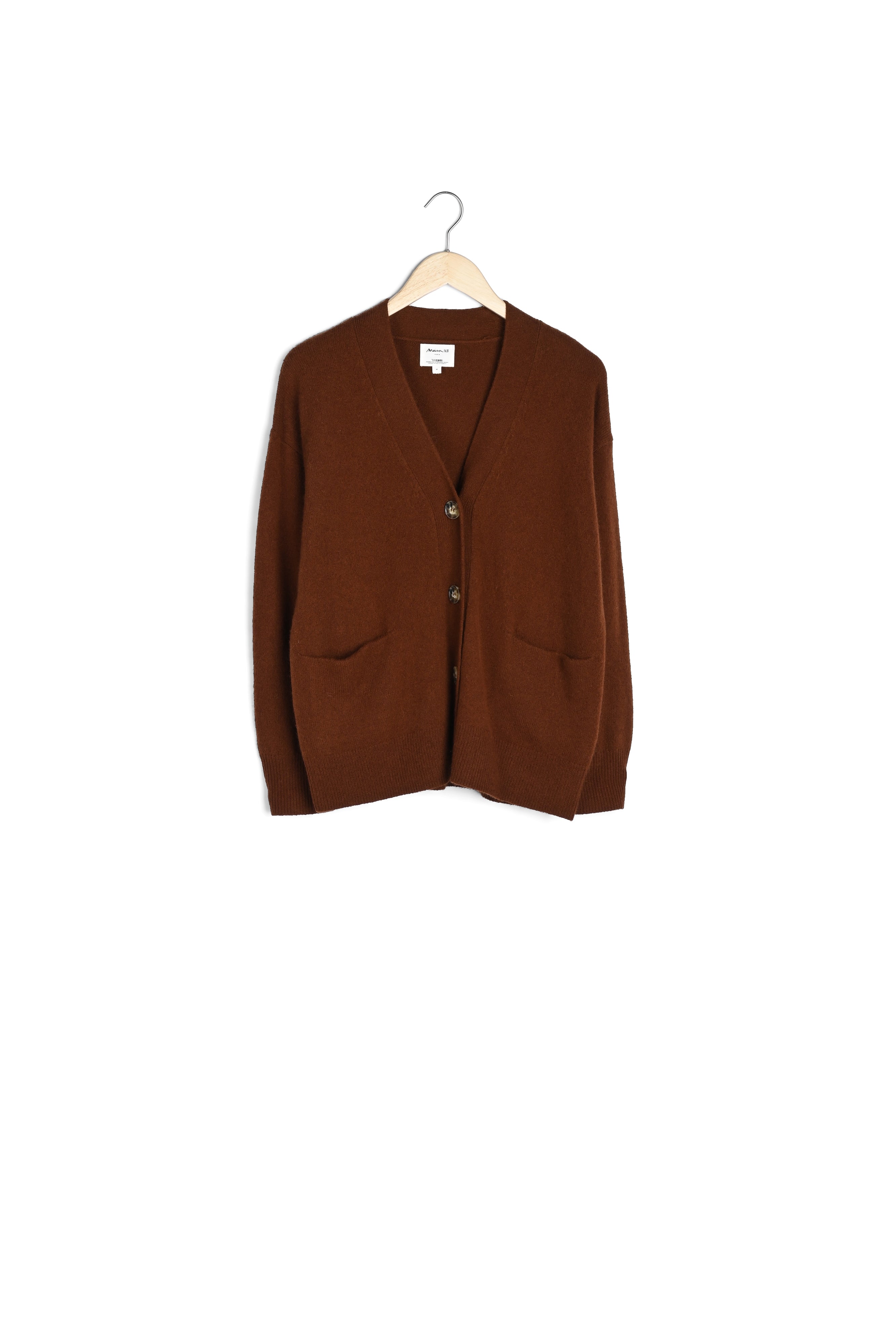 Cardigan en laine repsonsable marron Brooklyn Faume - seconde main