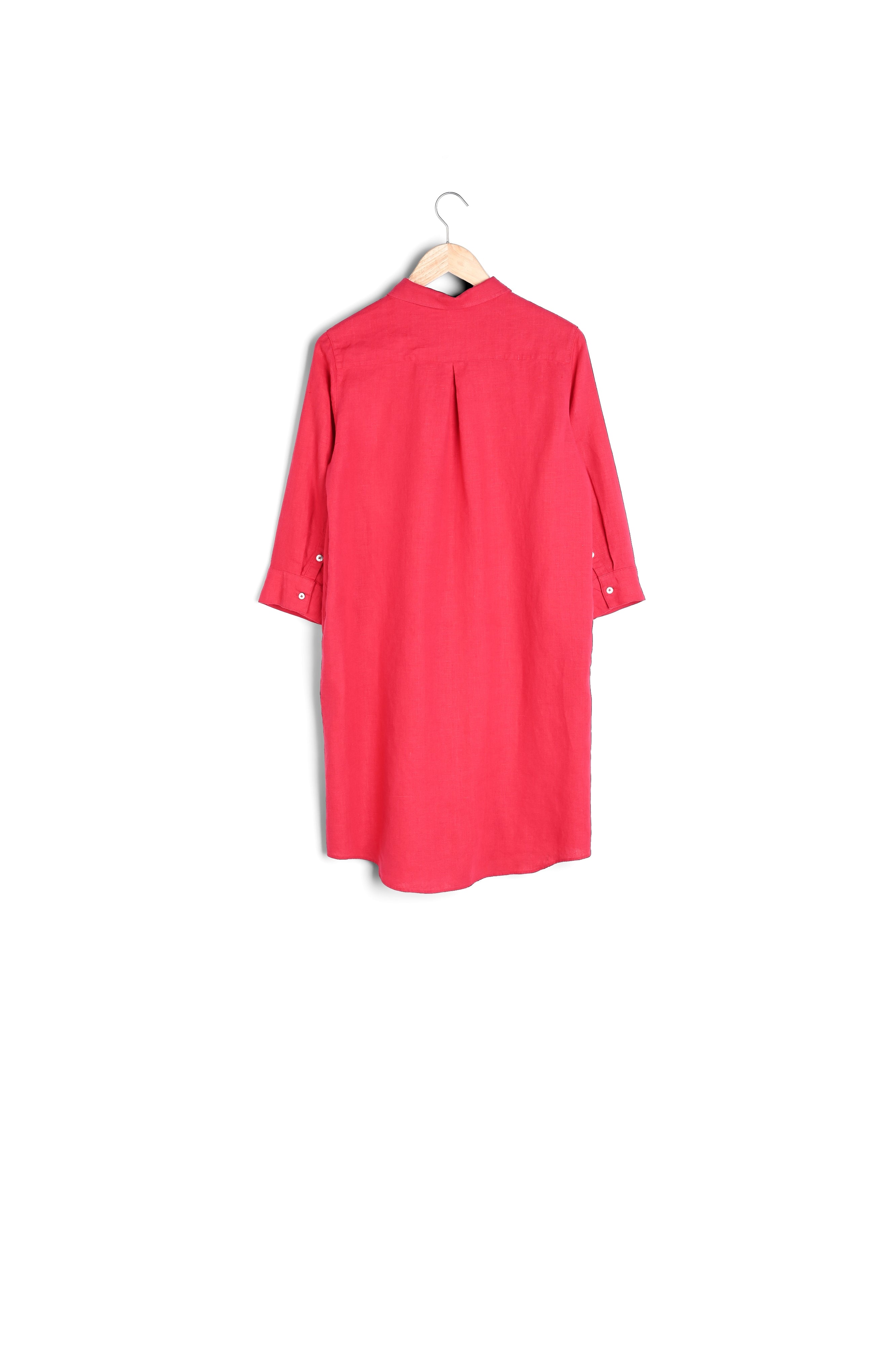 Robe chemise en lin rouge Céline Faume - seconde main