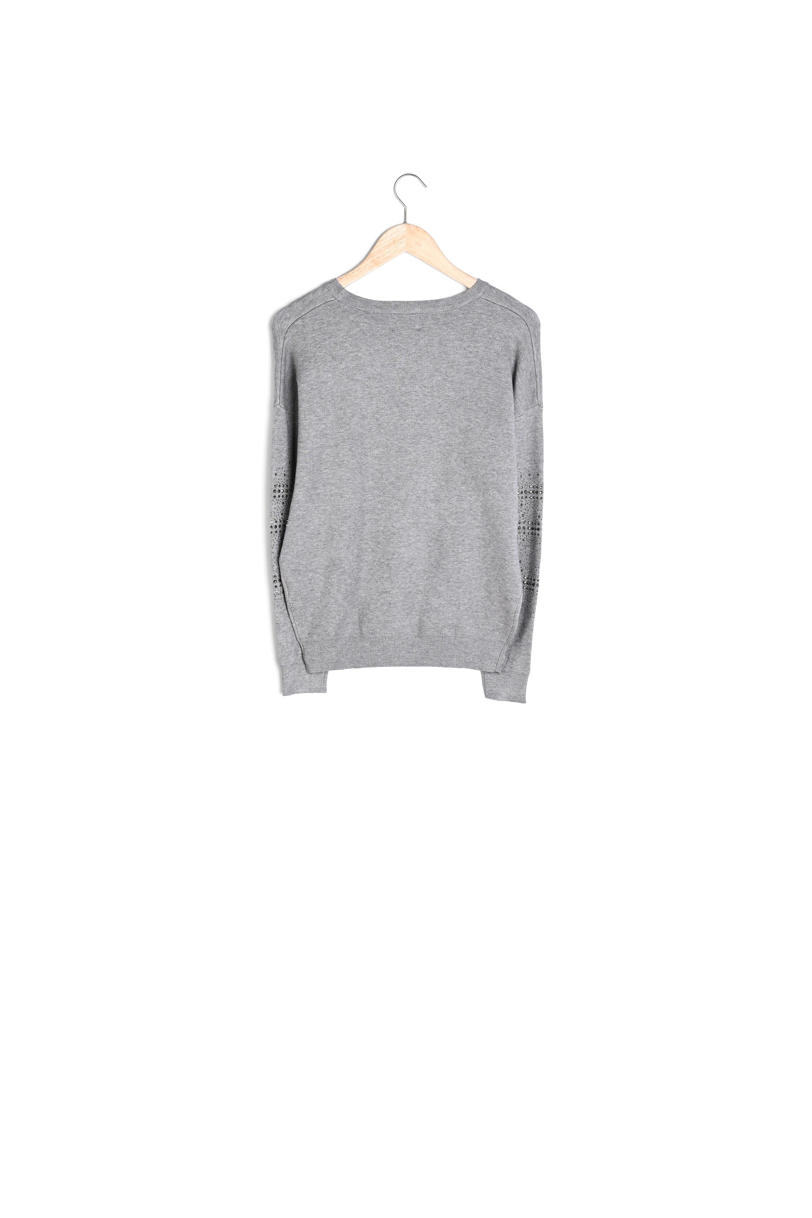 Pull gris détails clous Rysis Faume - seconde main