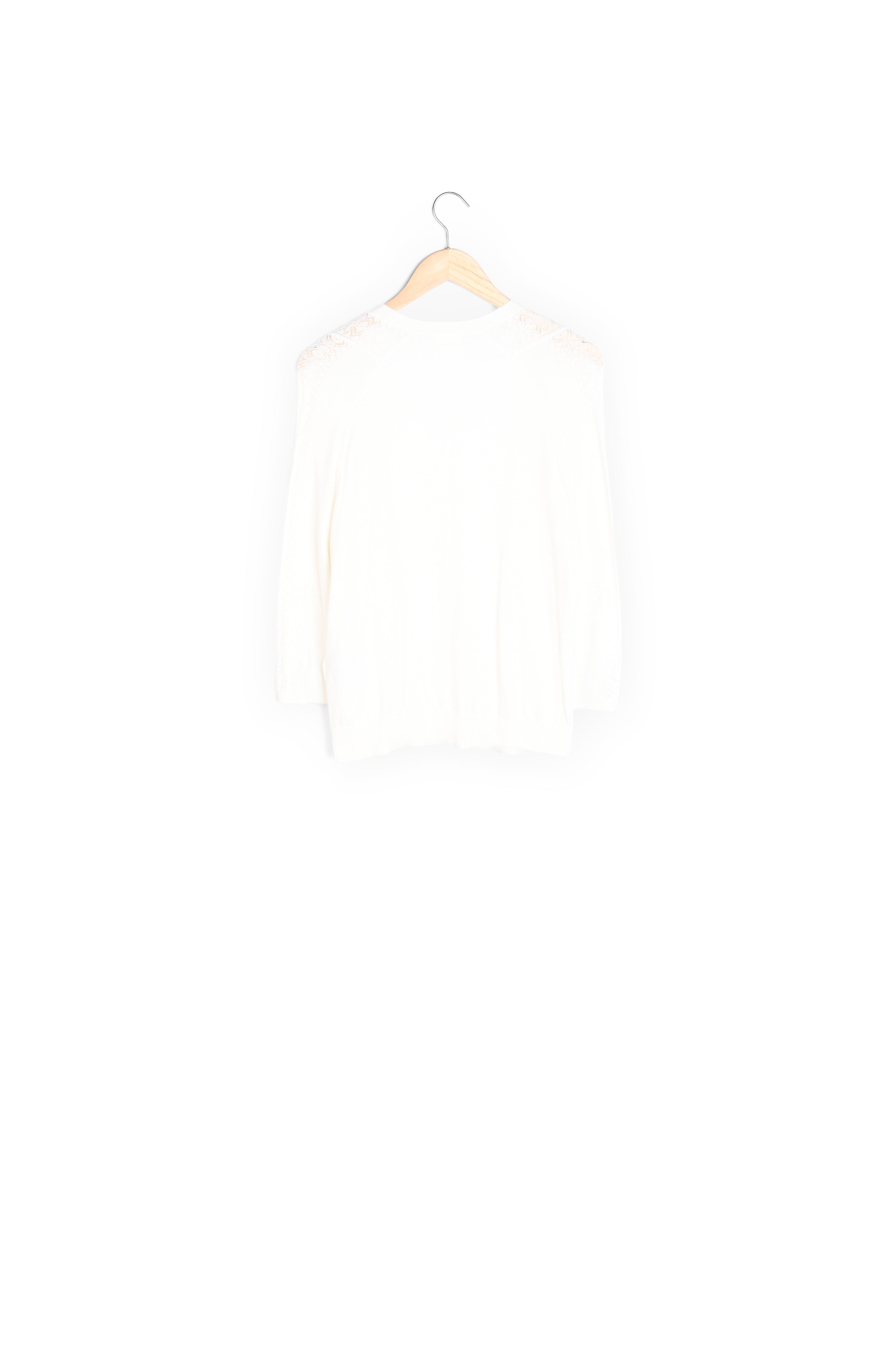 Gilet en maille ajourée écru Foly Faume - seconde main