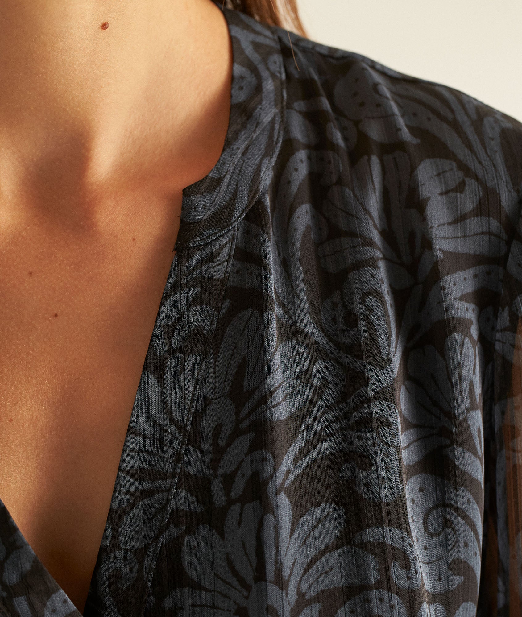 Robe courte imprimée bleue Calypso Faume - seconde main