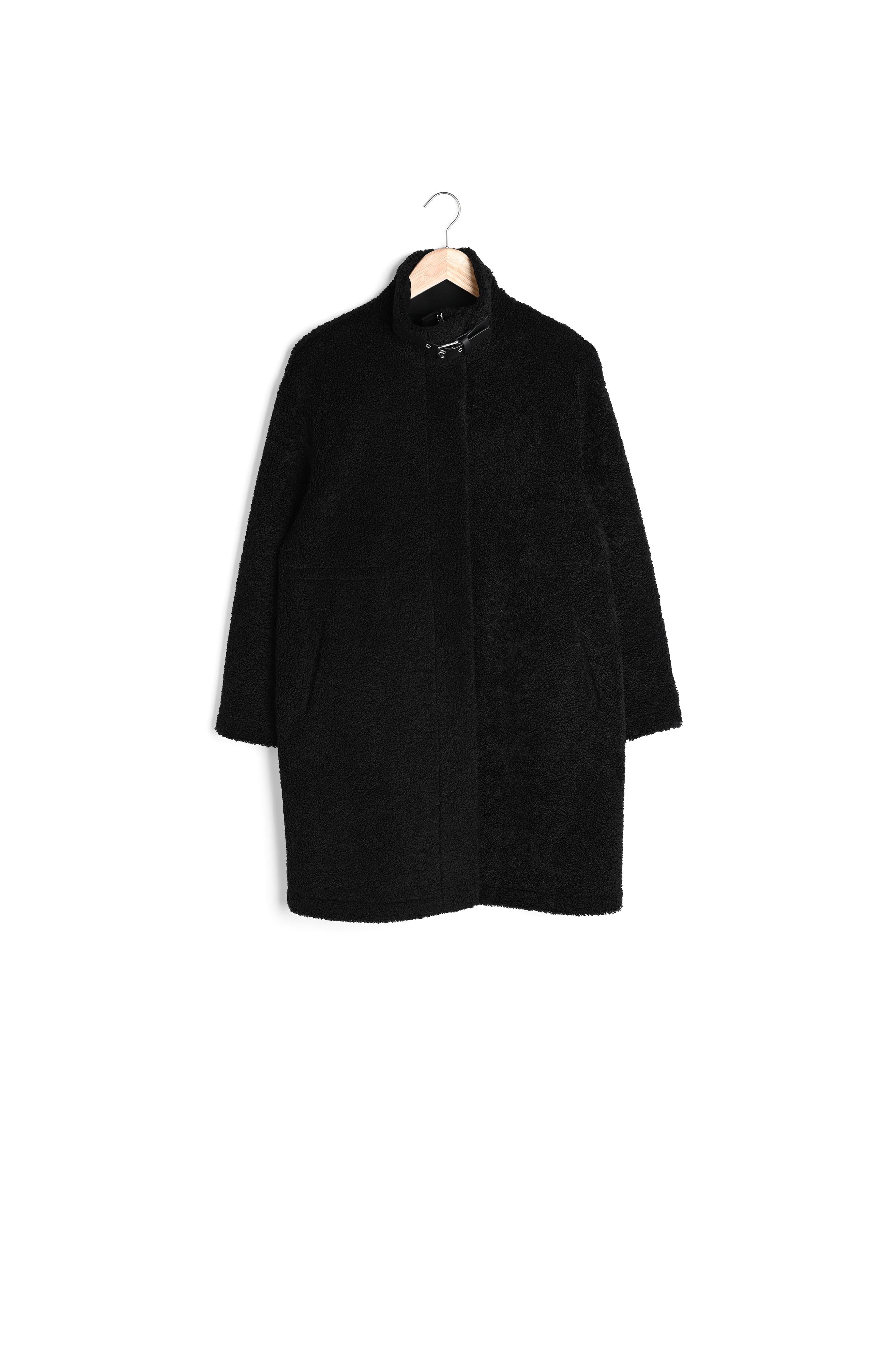 Manteau long effet peau retournée noir Marie Faume - seconde main