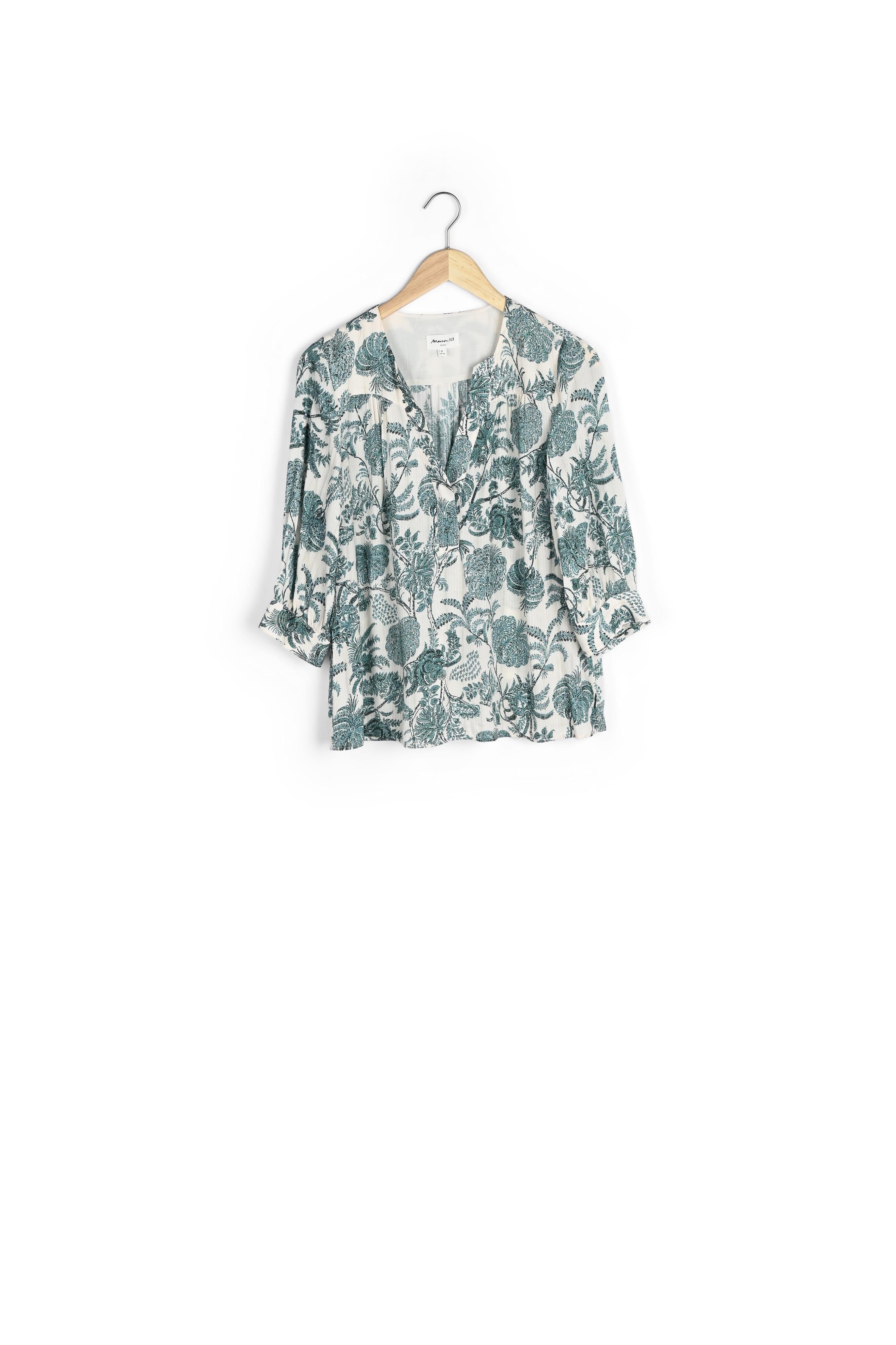 Blouse imprimée fleuri vert Loana Faume - seconde main