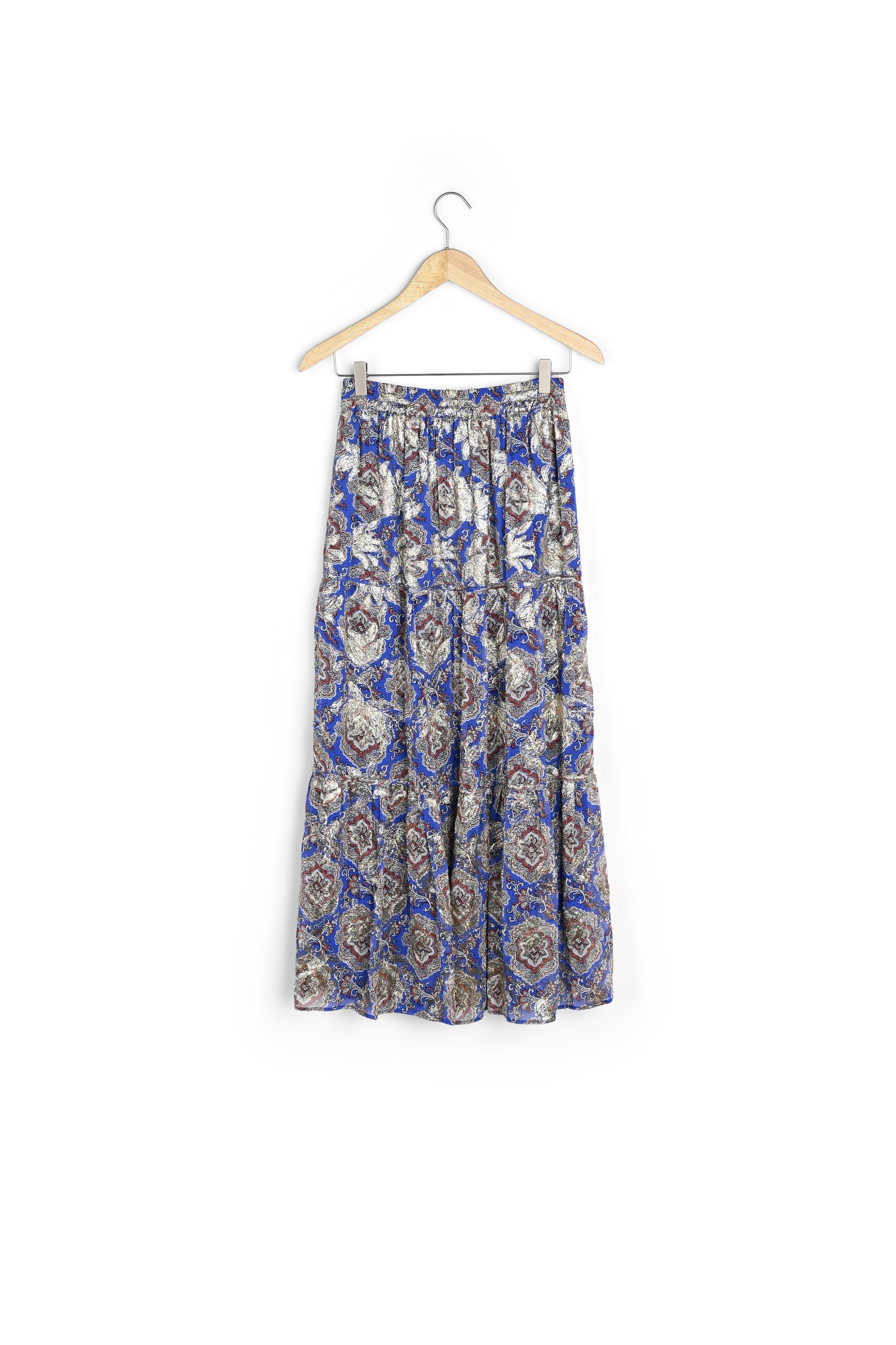 Jupe longue imprimée lurex Esma Faume - seconde main