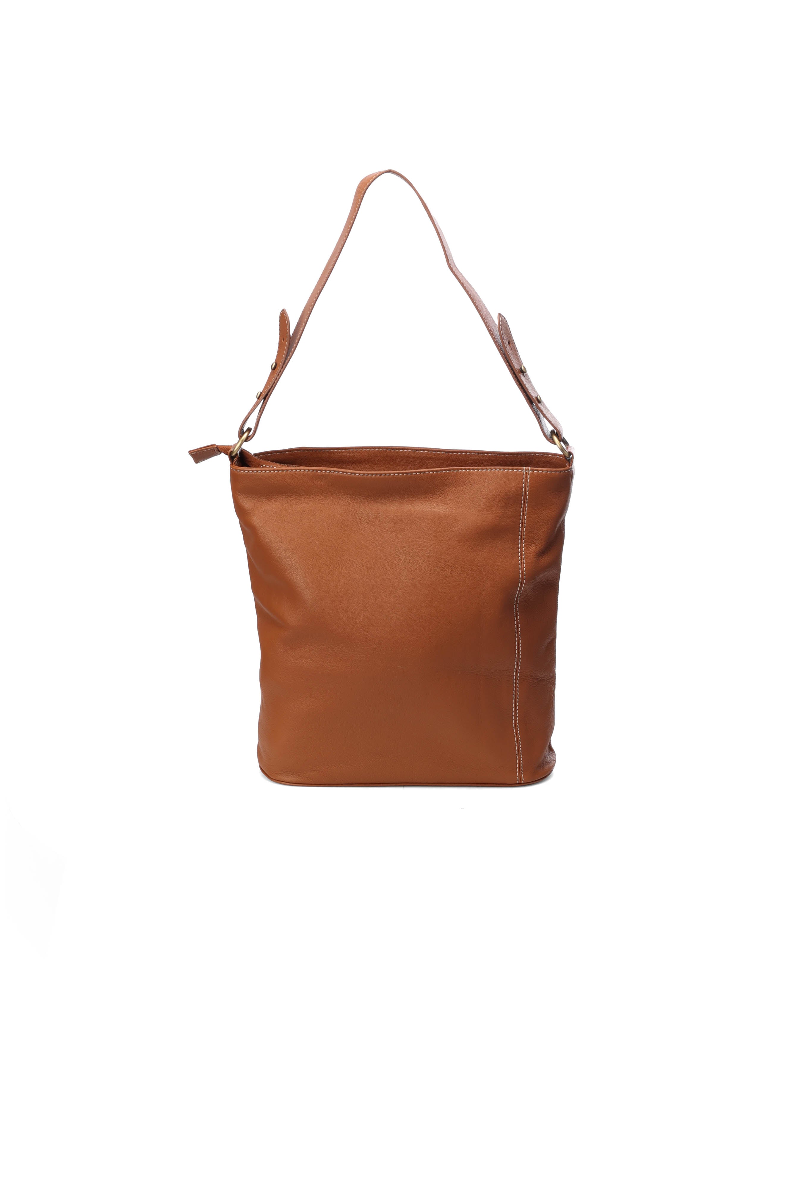 Sac seau en cuir camel Lisa Faume - seconde main