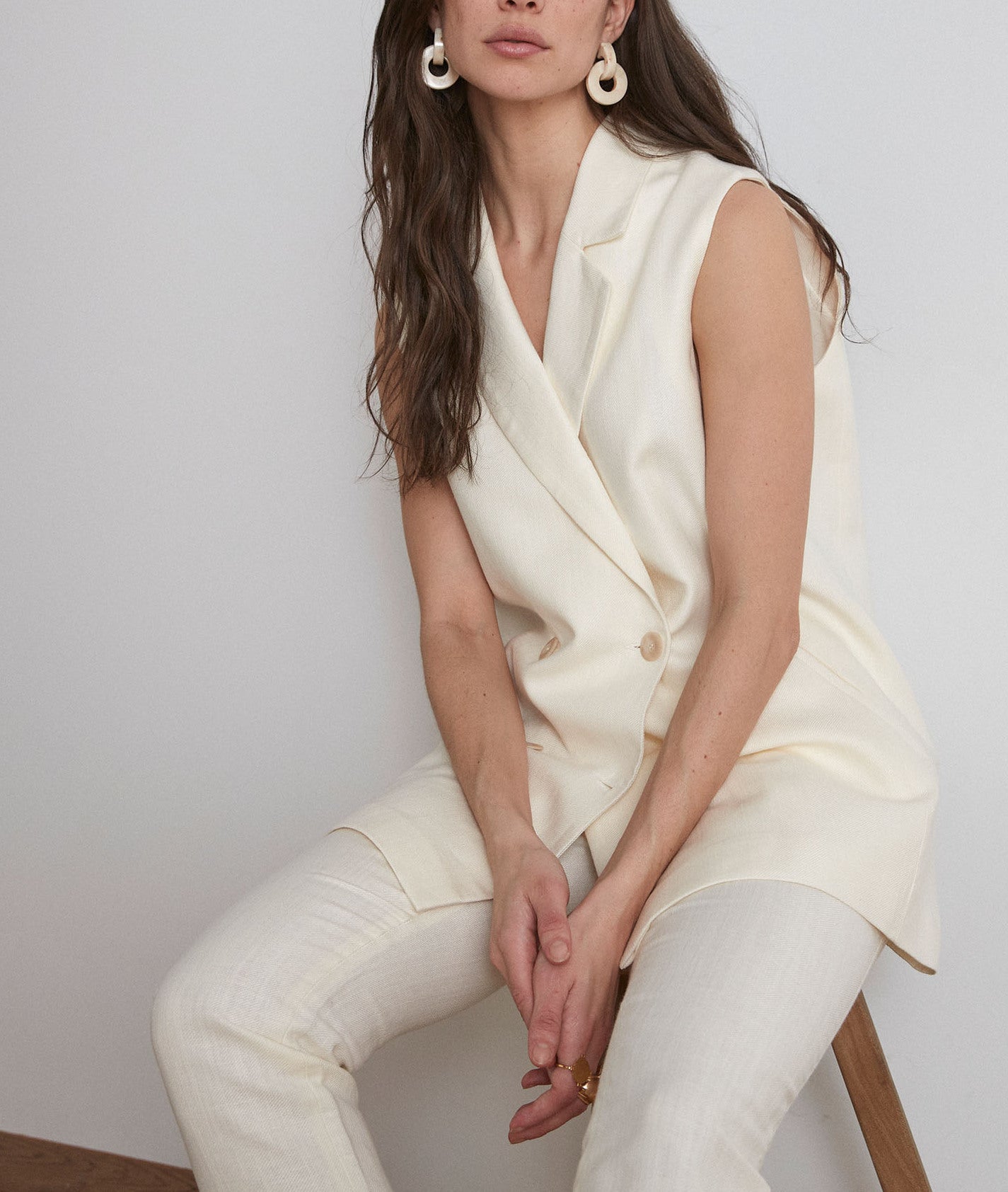 Veste de tailleur sans manches Dava Faume - seconde main