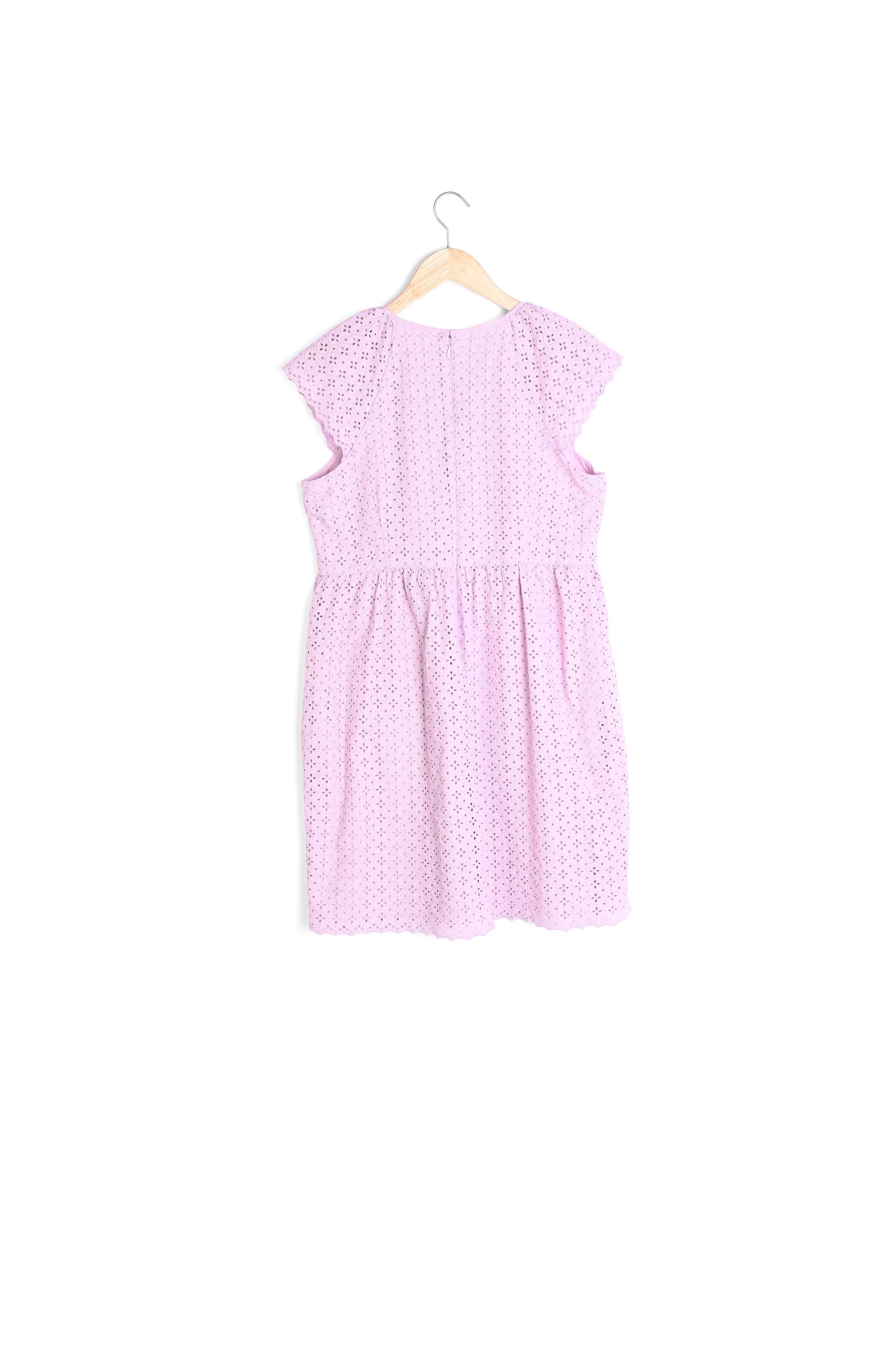 Robe en coton brodée mauve Lilian Faume - seconde main