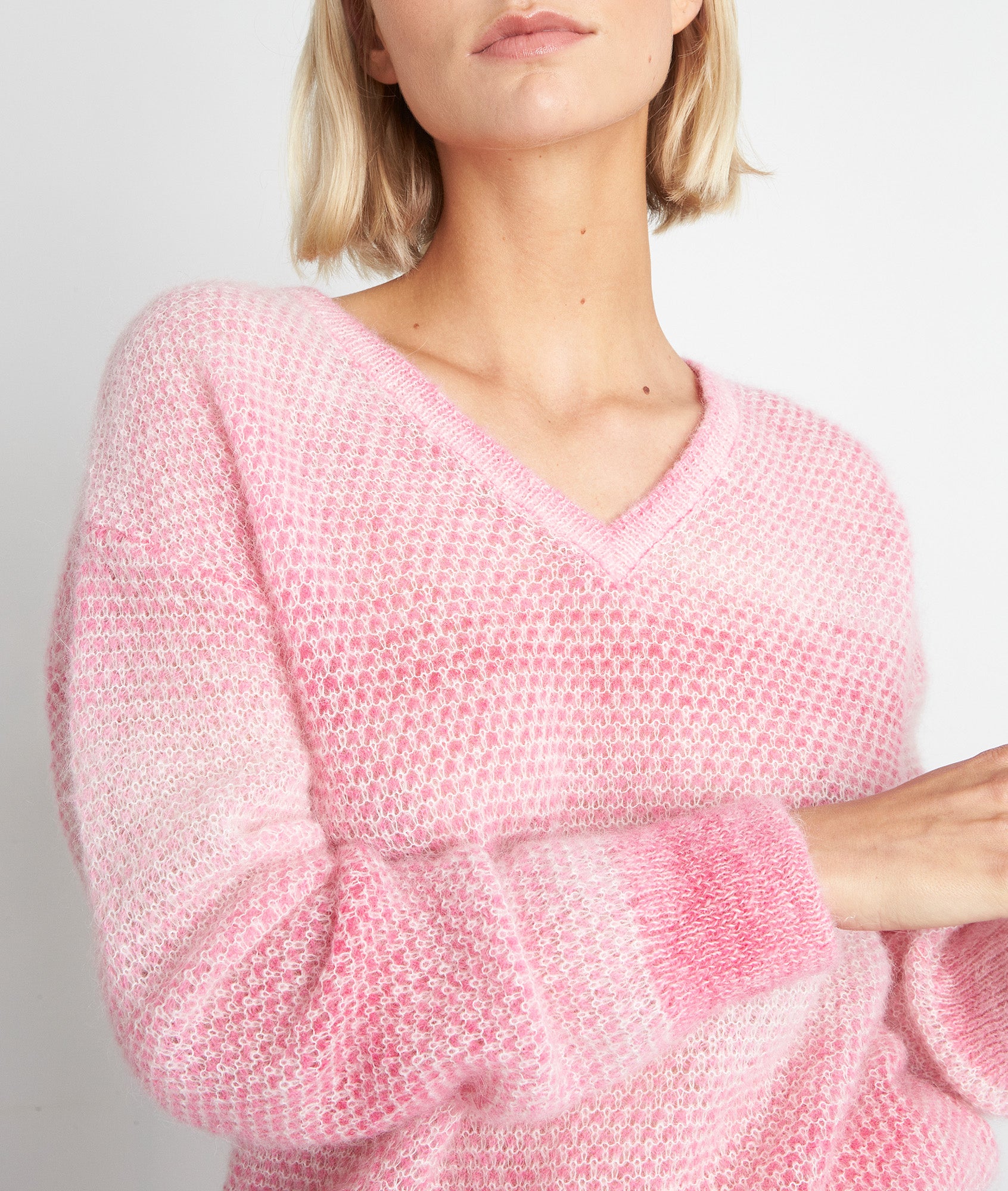 Pull tie & dye rose et blanc Thesee Faume - seconde main