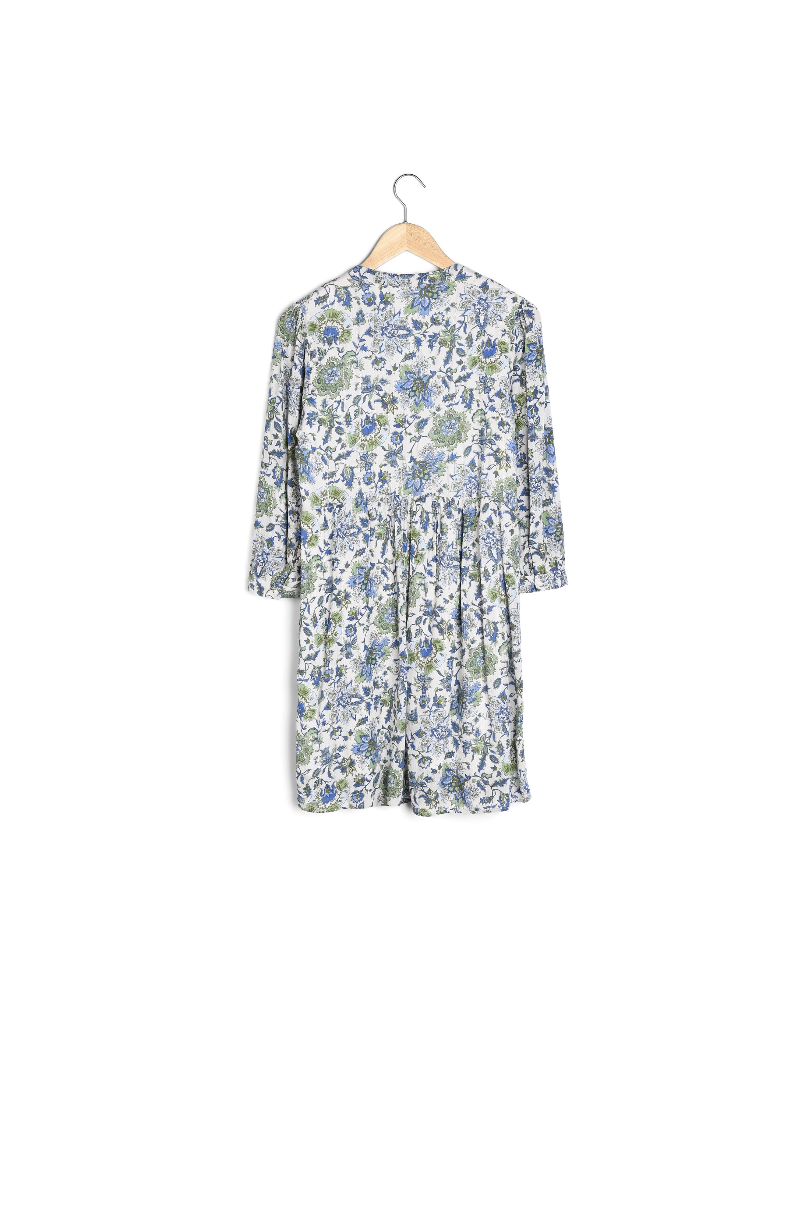 Robe courte et légère à l'imprimé fleuri bleu Calypso Faume - seconde main