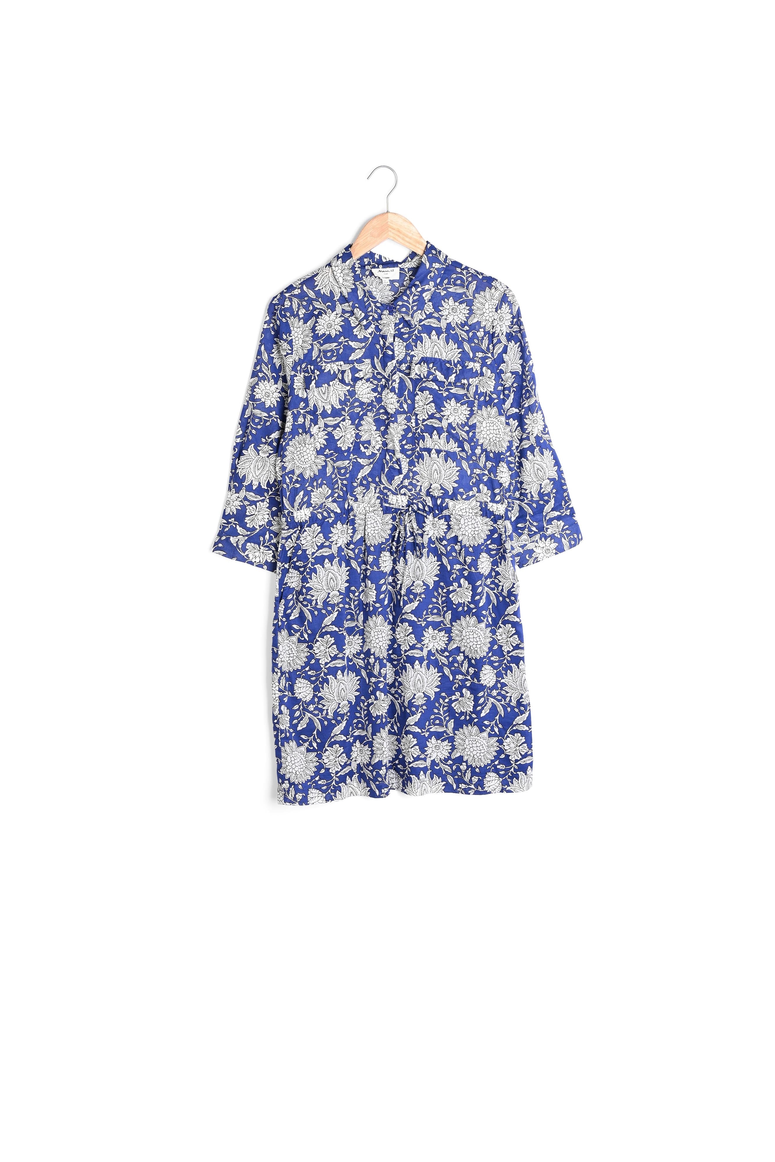 Robe chemisier imprimée bleu roi Nuzie Faume - seconde main