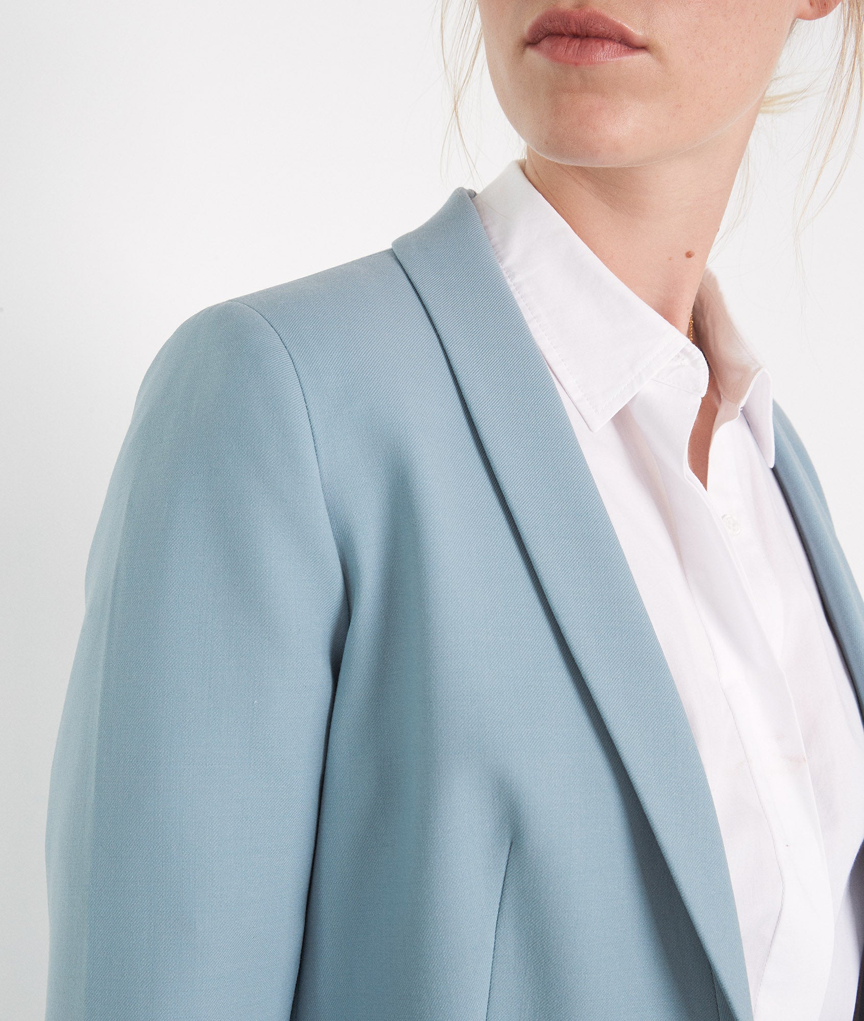 Veste de blazer cintrée céladon Reine Faume - seconde main