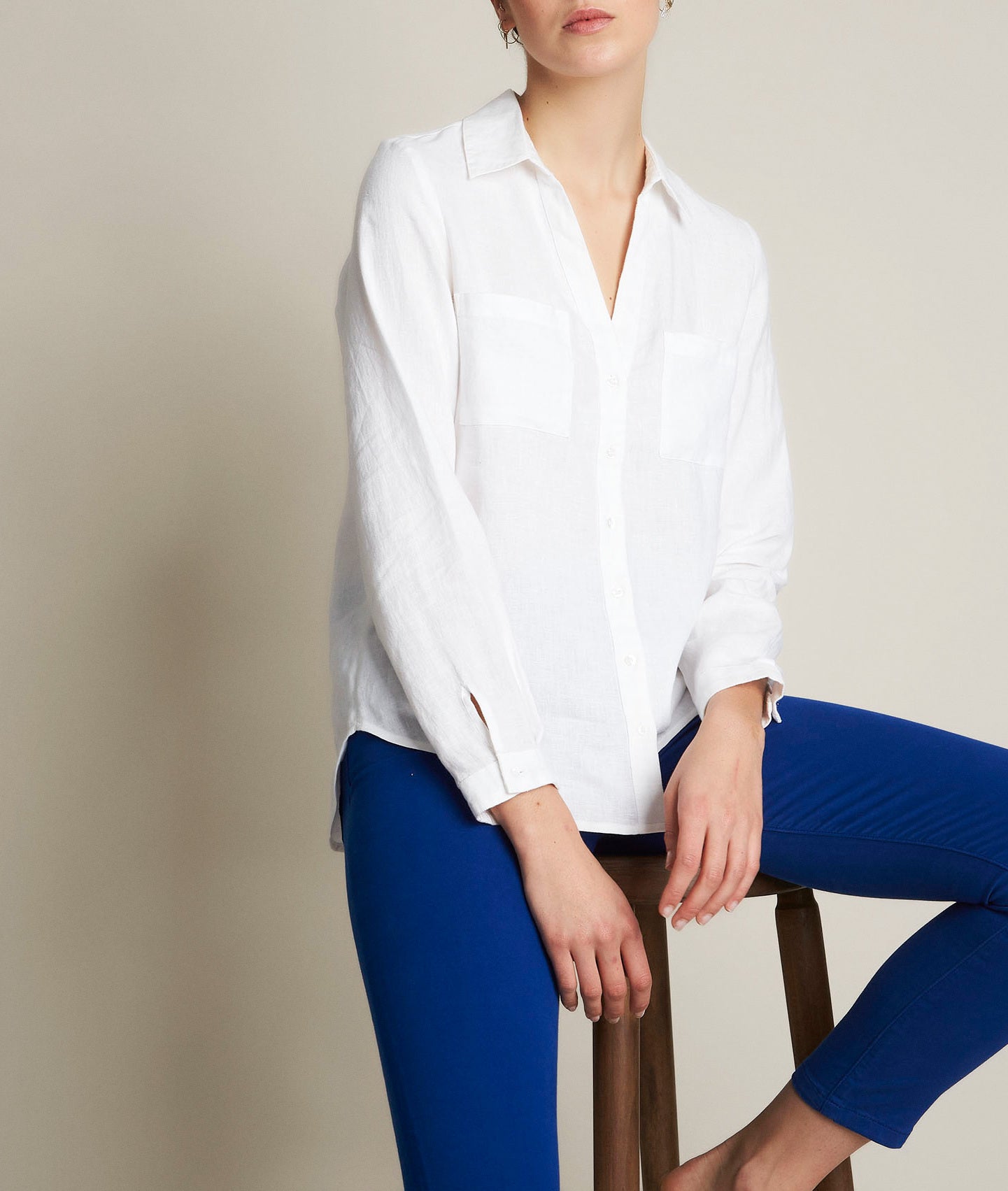 Chemise en lin blanche Evolie Faume - seconde main