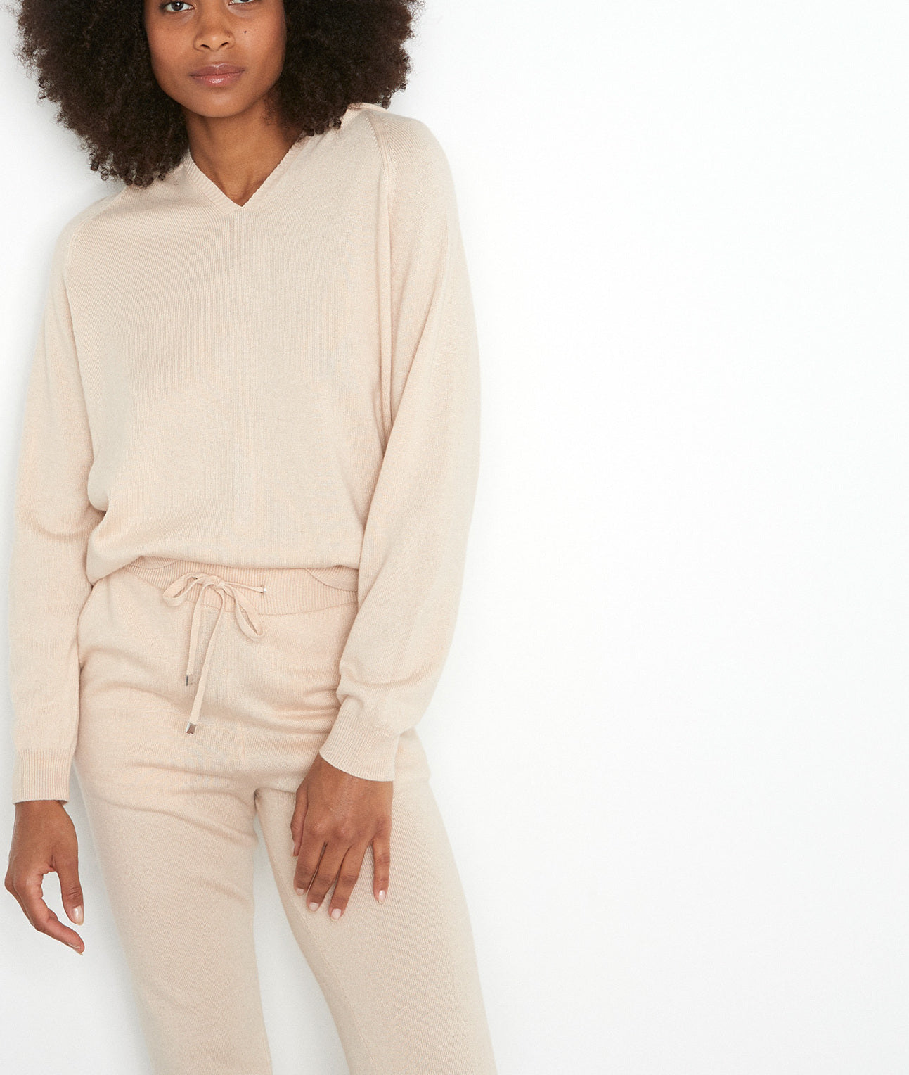 Pull en maille à capuche beige Thom Faume - seconde main