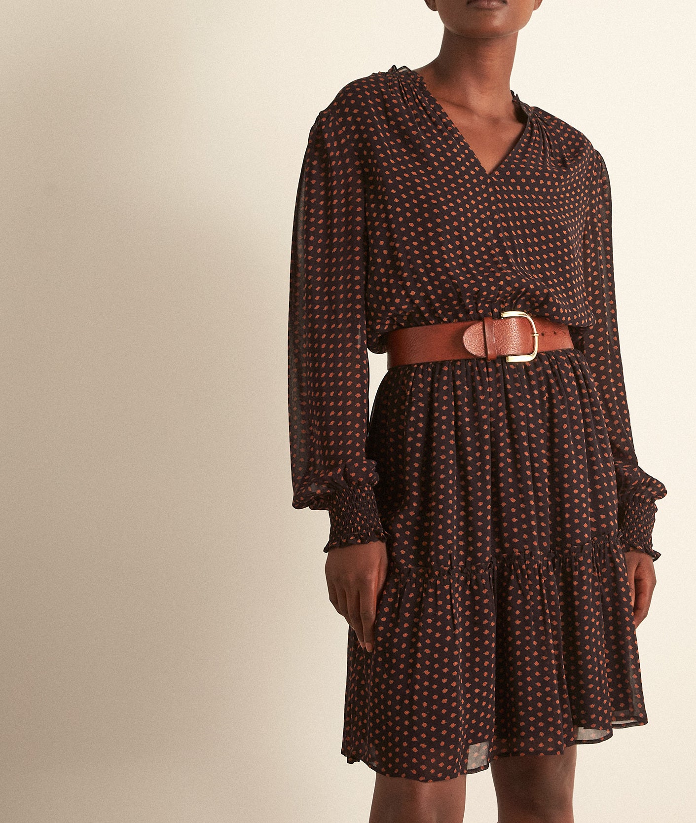 Robe courte imprimée marine Homega Faume - seconde main