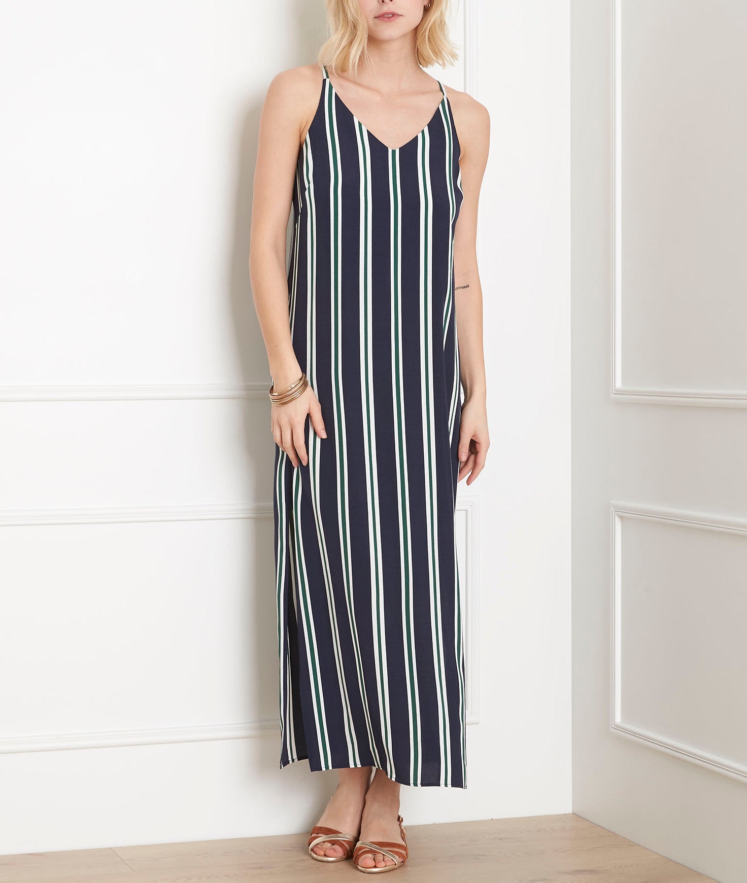 Robe marine rayée Linne Faume - seconde main