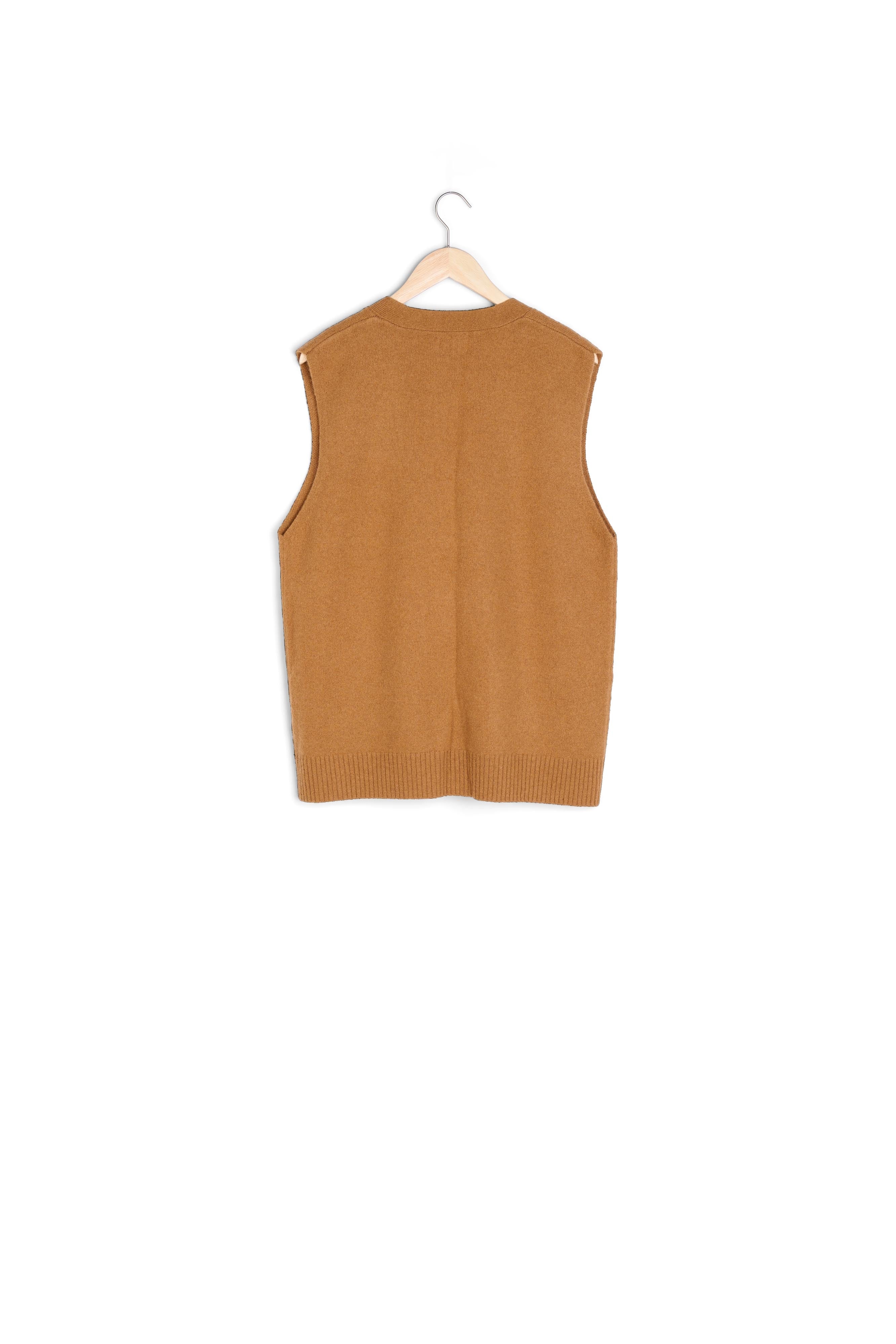 Gilet sans manches en laine responsable canelle Bryton Faume - seconde main