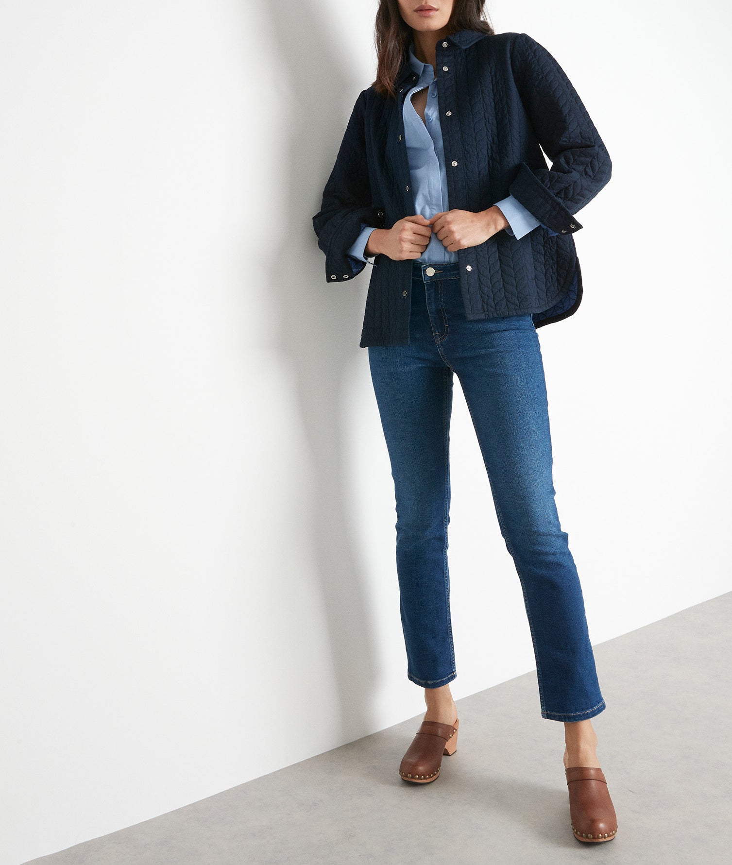 Veste en coton matelassé marine Fabiola Faume - seconde main