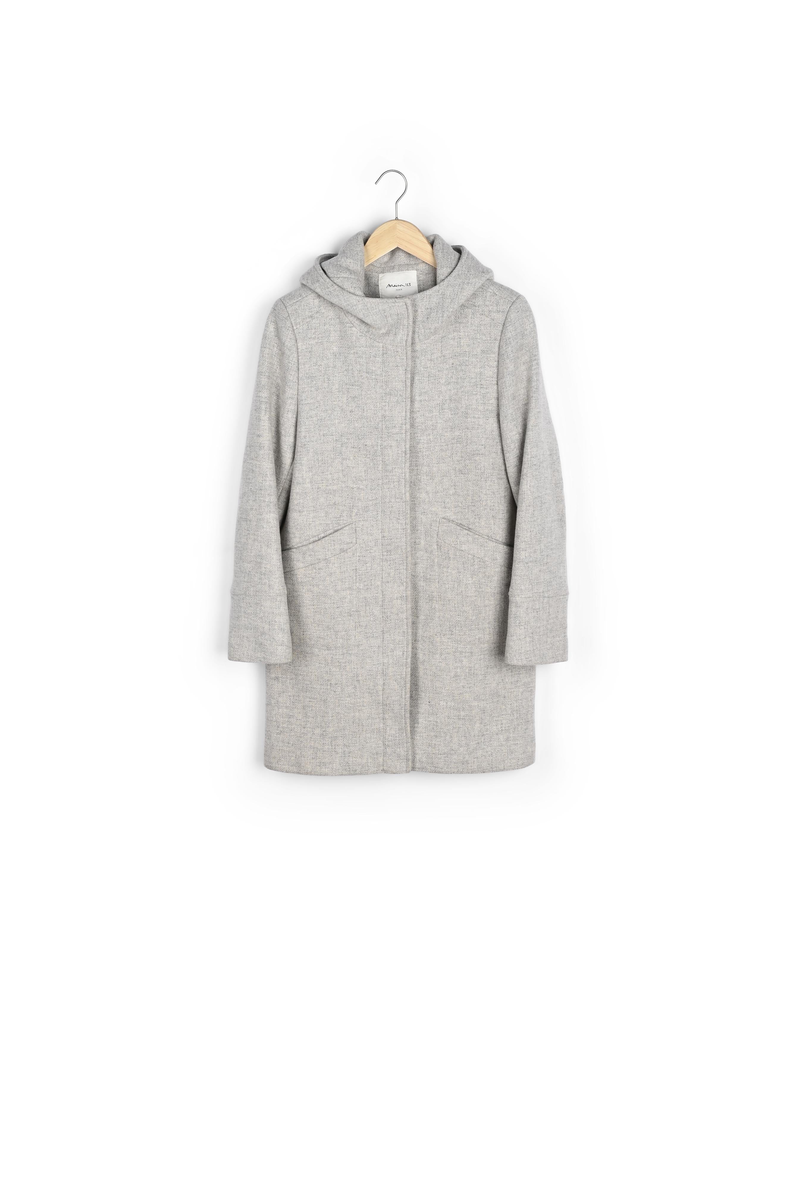 Manteau en laine gris chiné Terrence Faume - seconde main