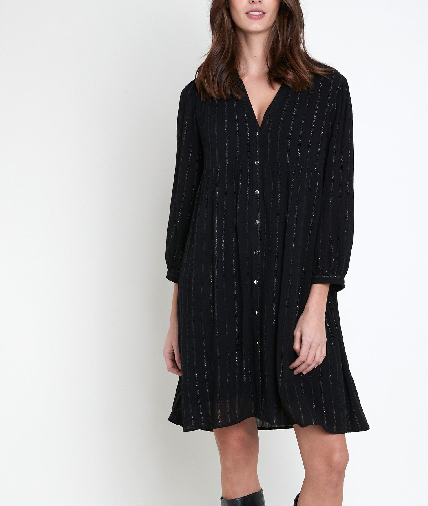 Robe chemise lurex noire Lana Faume - seconde main