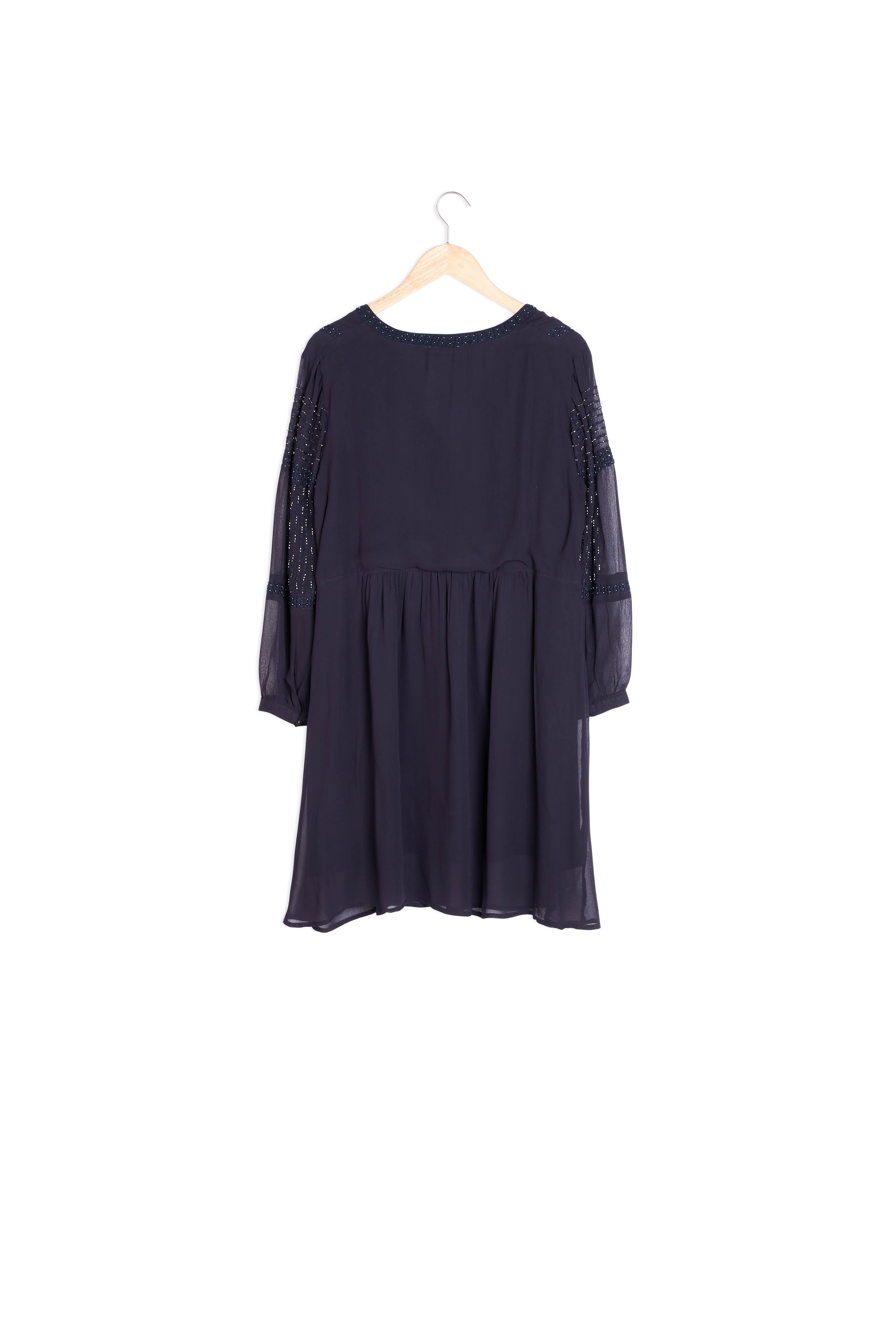 Robe courte perlée marine Nelly Faume - seconde main