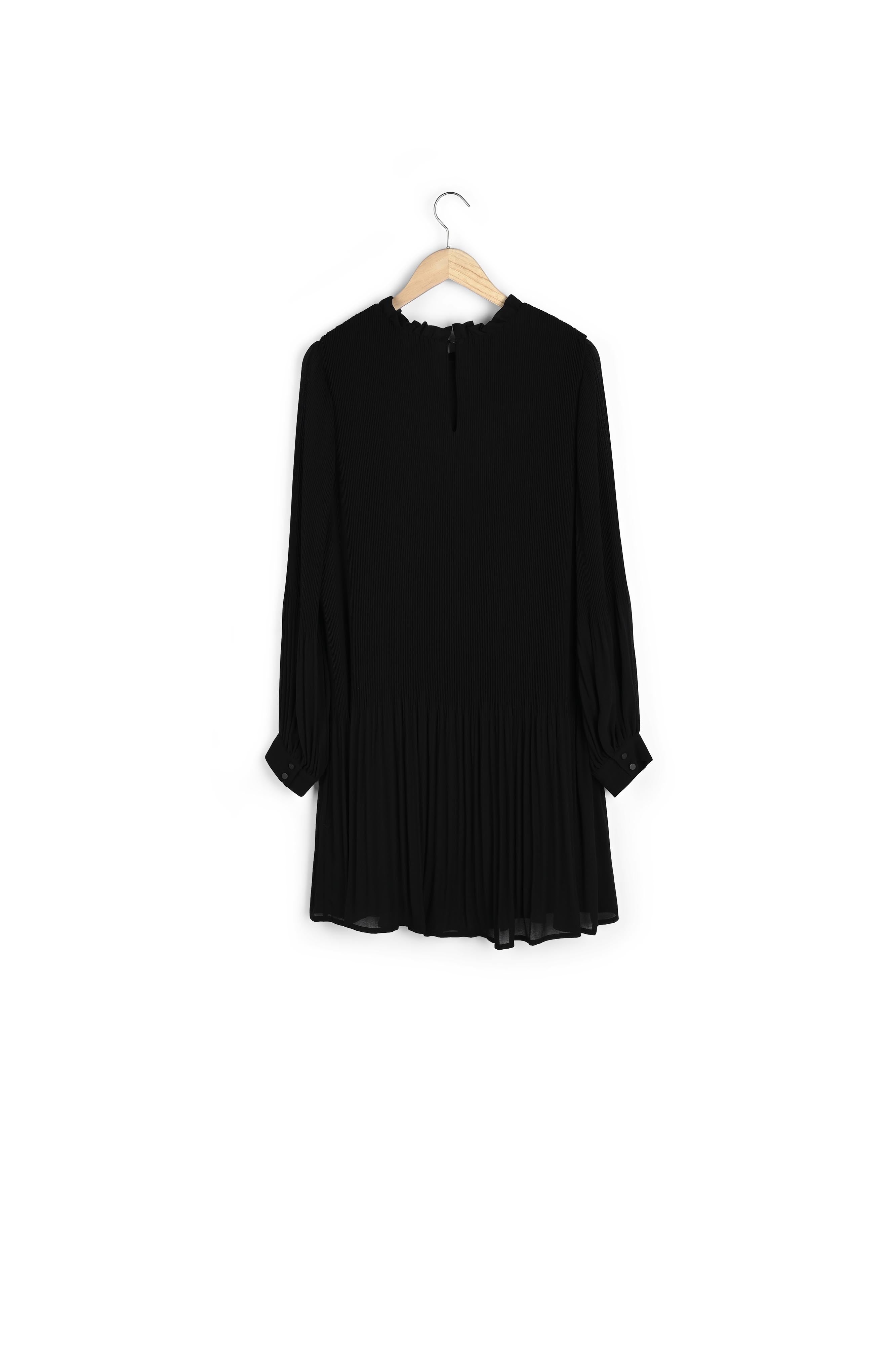Robe courte trapèze plissée noire Sylena Faume - seconde main