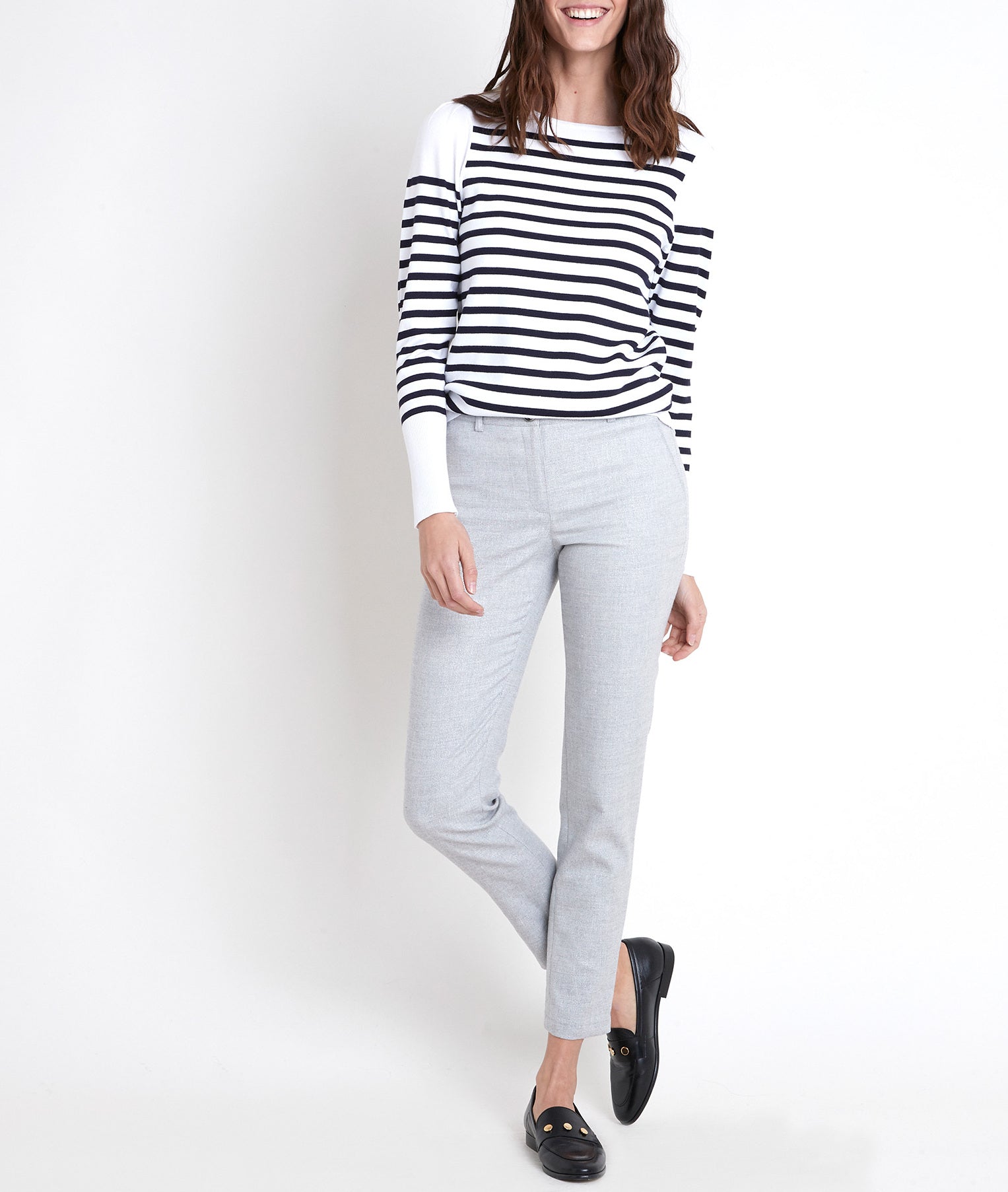 Pantalon cigarette gris lurex Mei Faume - seconde main