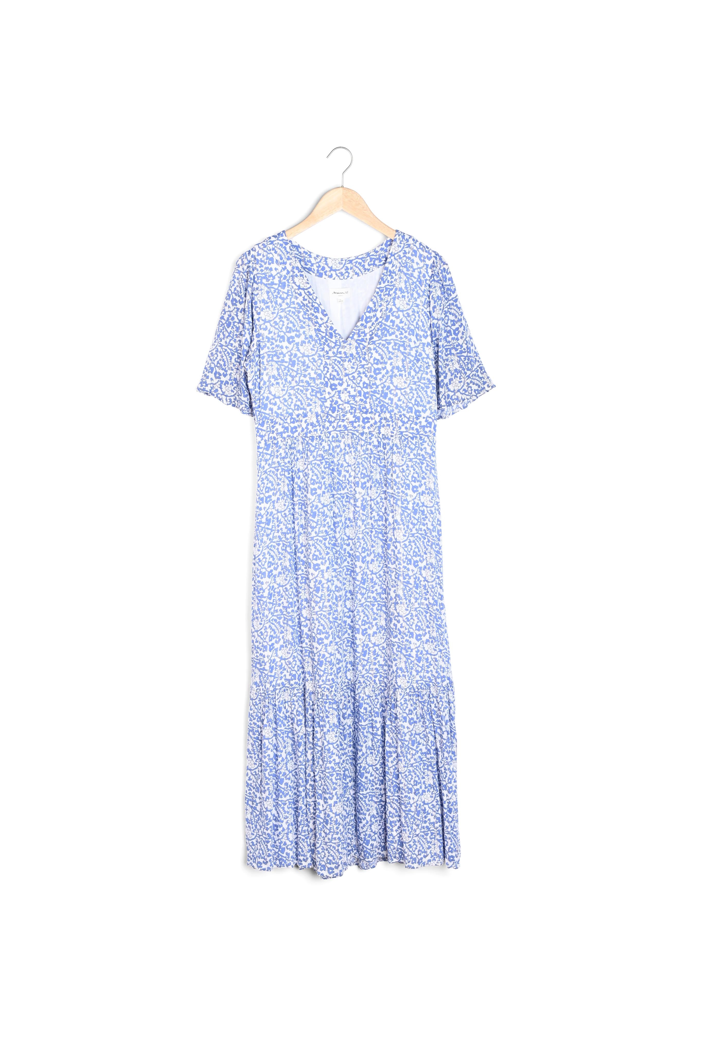Robe longue imprimée bleu ciel Nudine Faume - seconde main