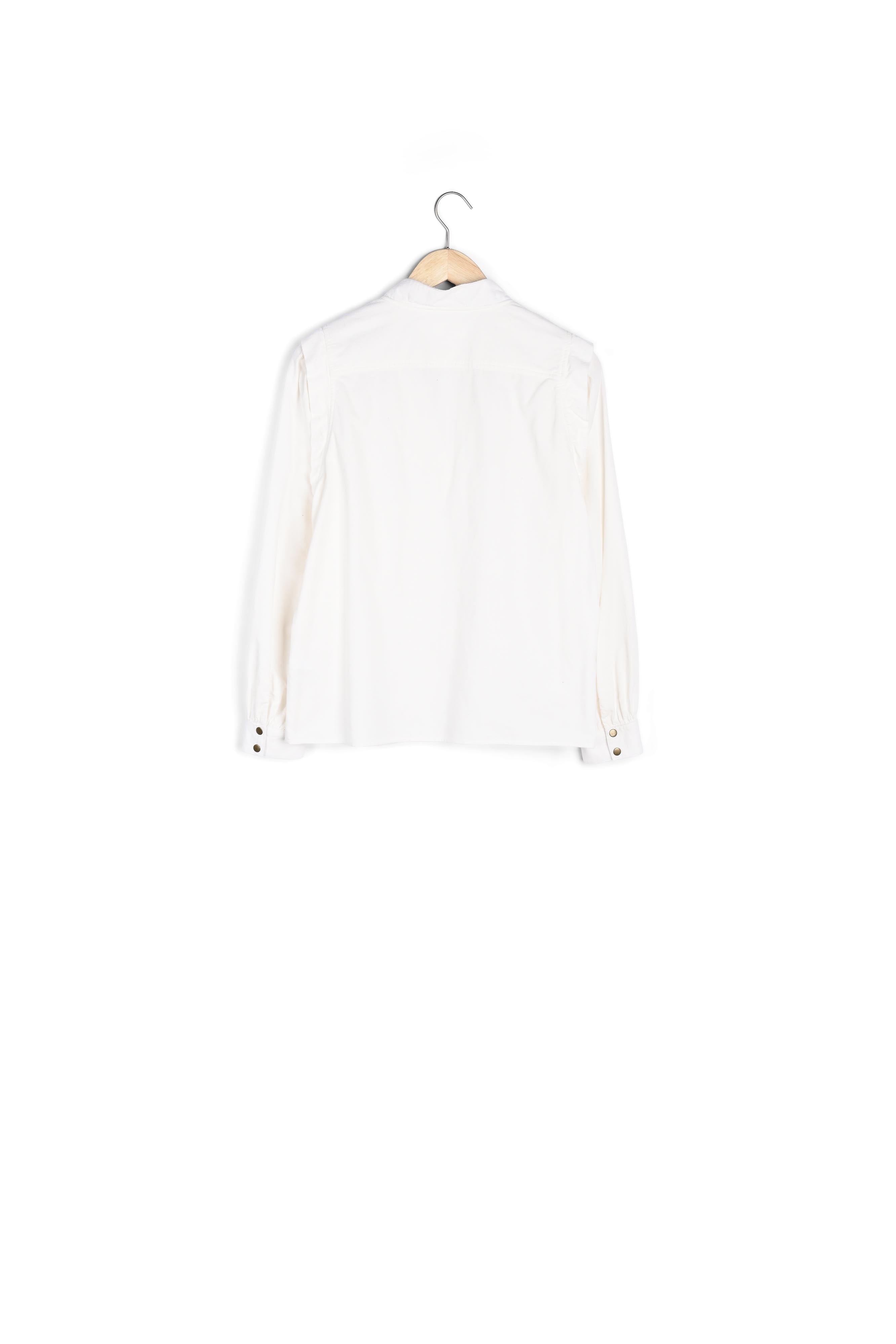 Chemise en velours milleraies de coton écru Adam Faume - seconde main