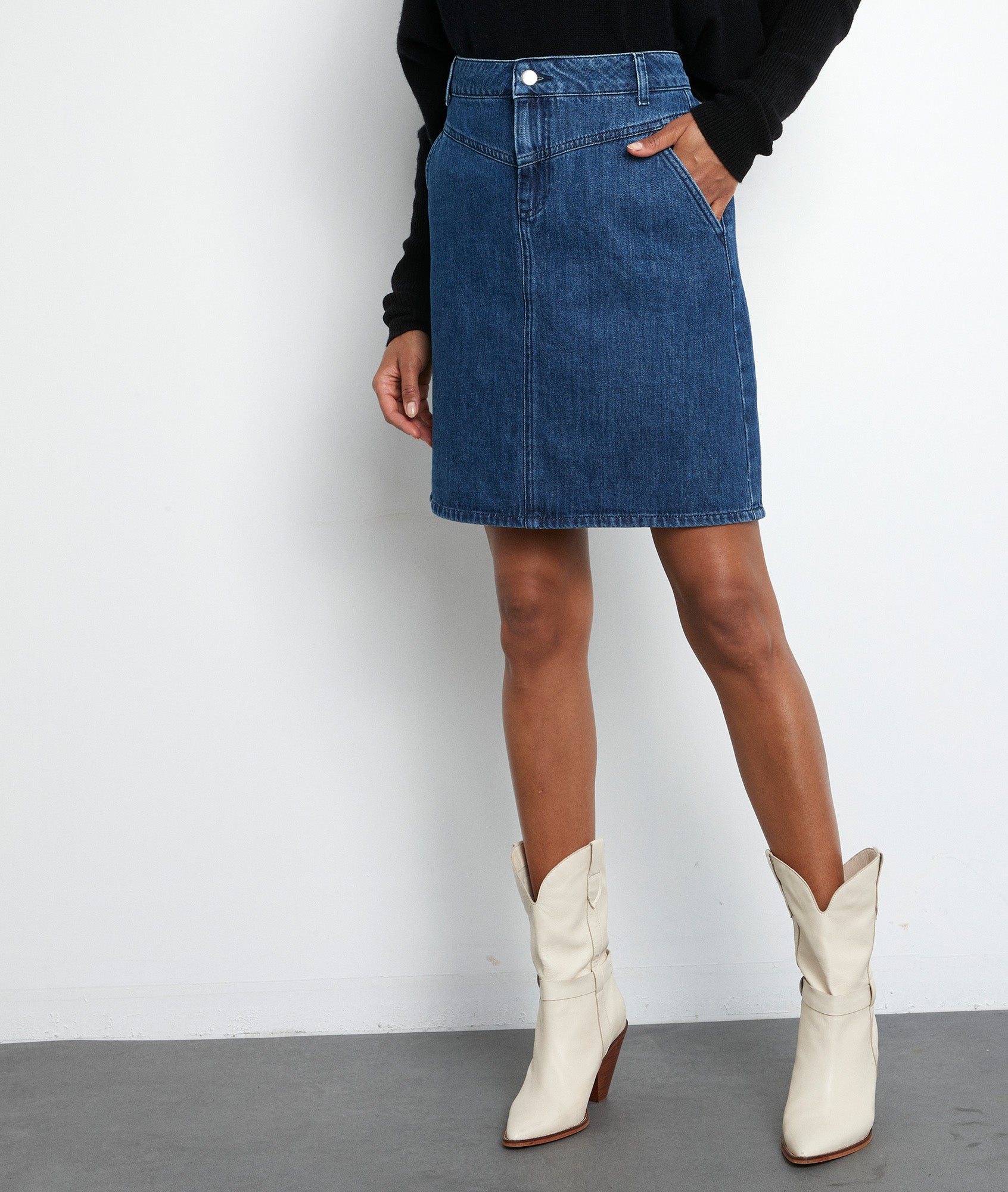 Mini-jupe en denim brut Francesca Faume - seconde main