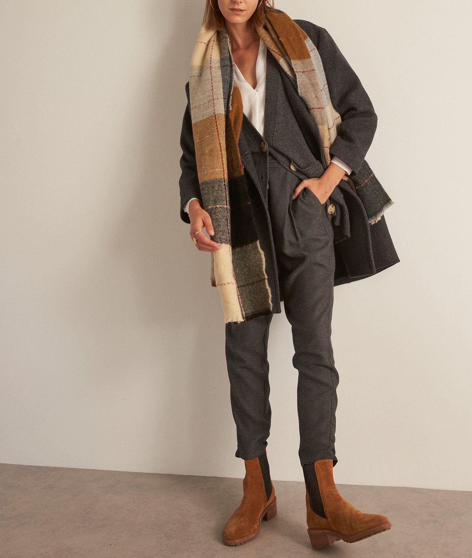 Manteau en fibres responsables gris Marcel Faume - seconde main