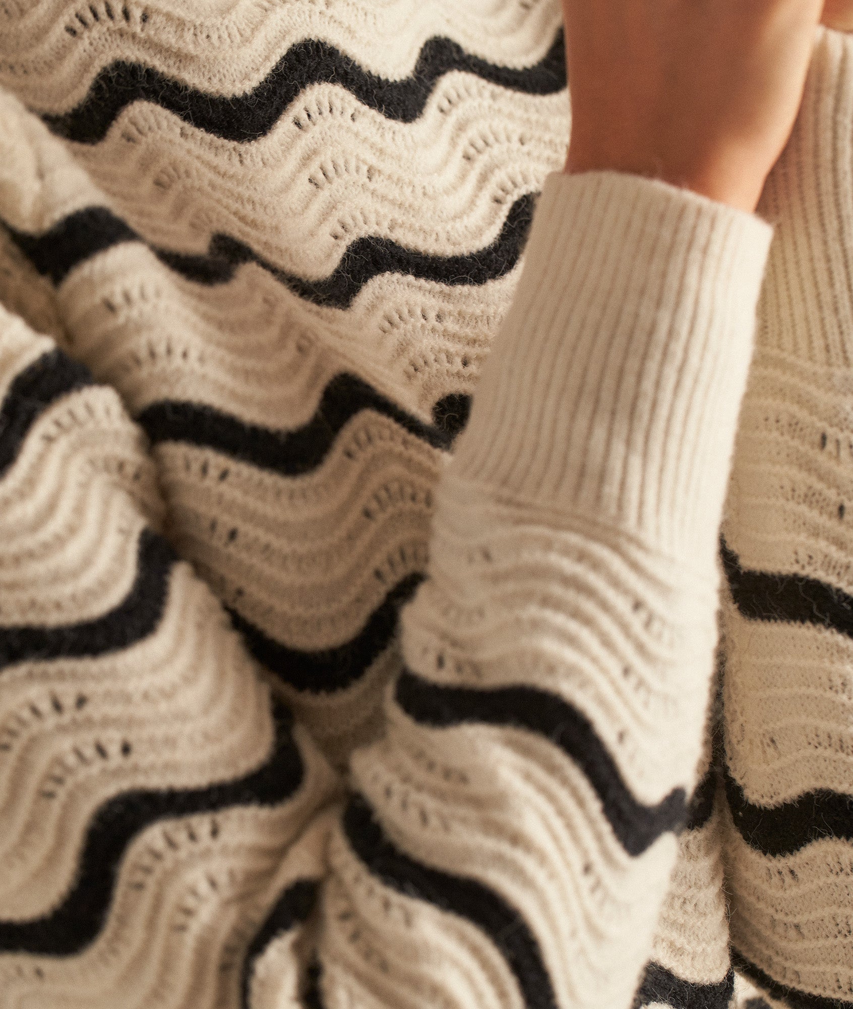 Pull marinière à épaulettes écru Berberis Faume - seconde main